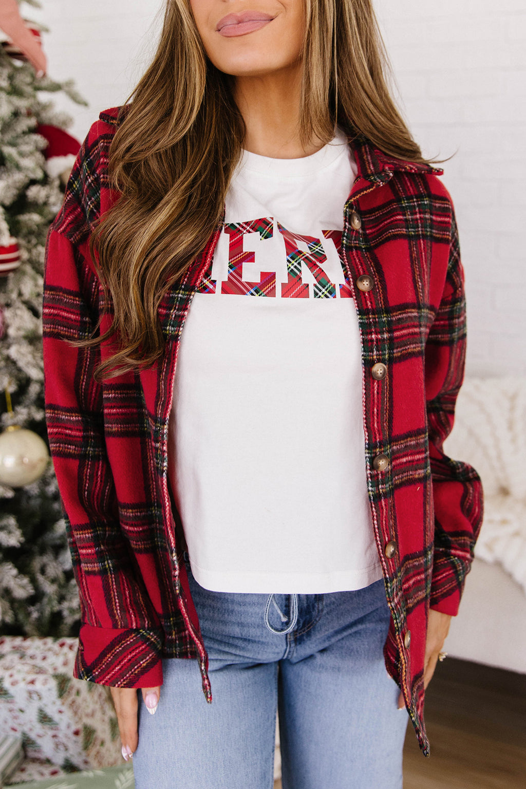 Red Plaid Button-up