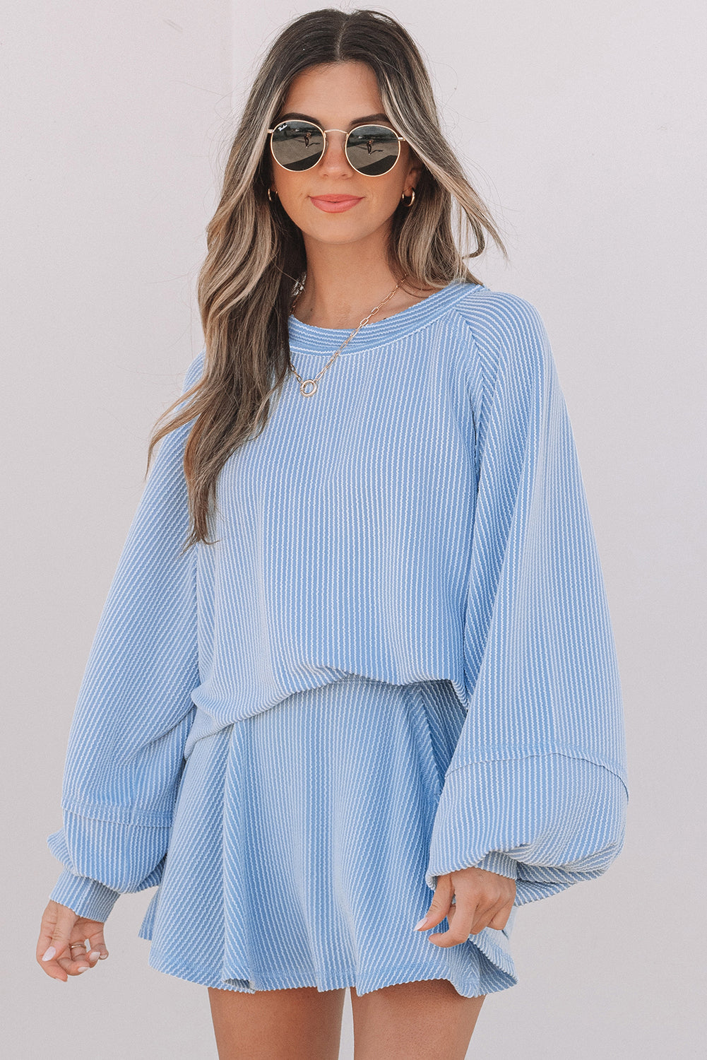 Corded Top and Mini Skort Set