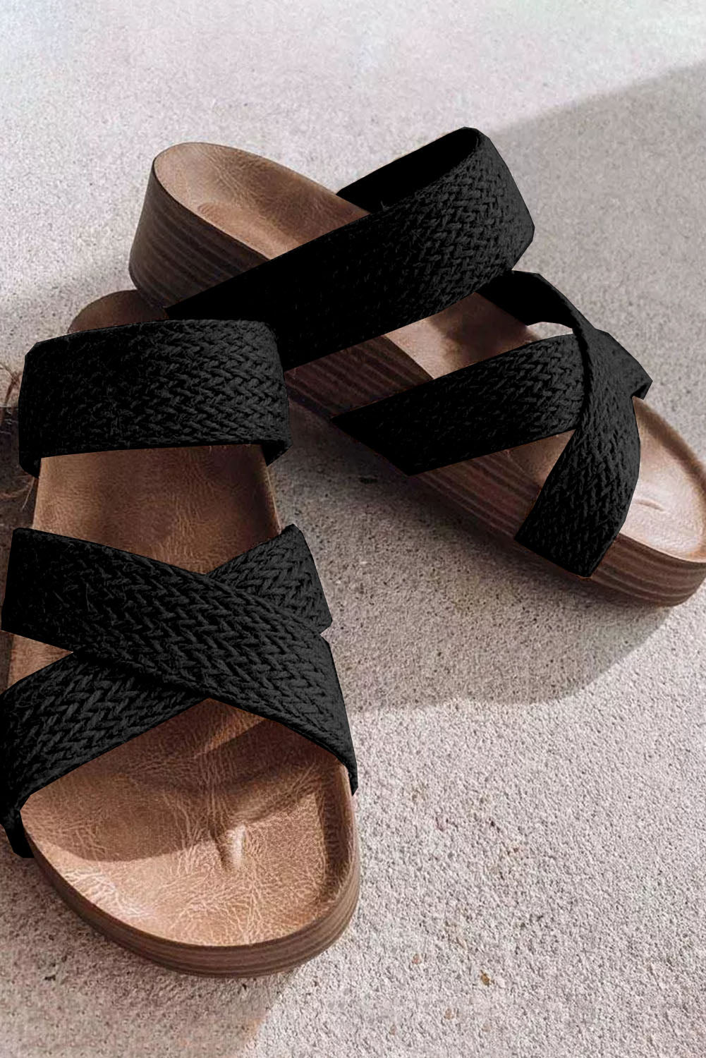 Beige Woven Sandals