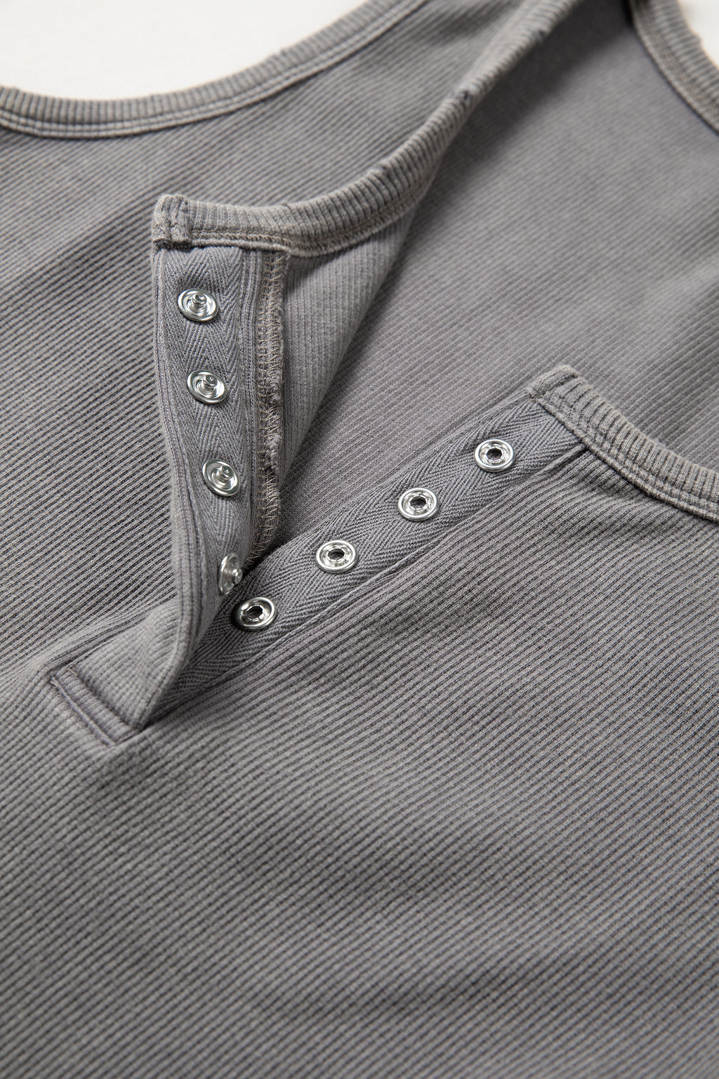 Distressed Mineral Wash Ribbed Tank
