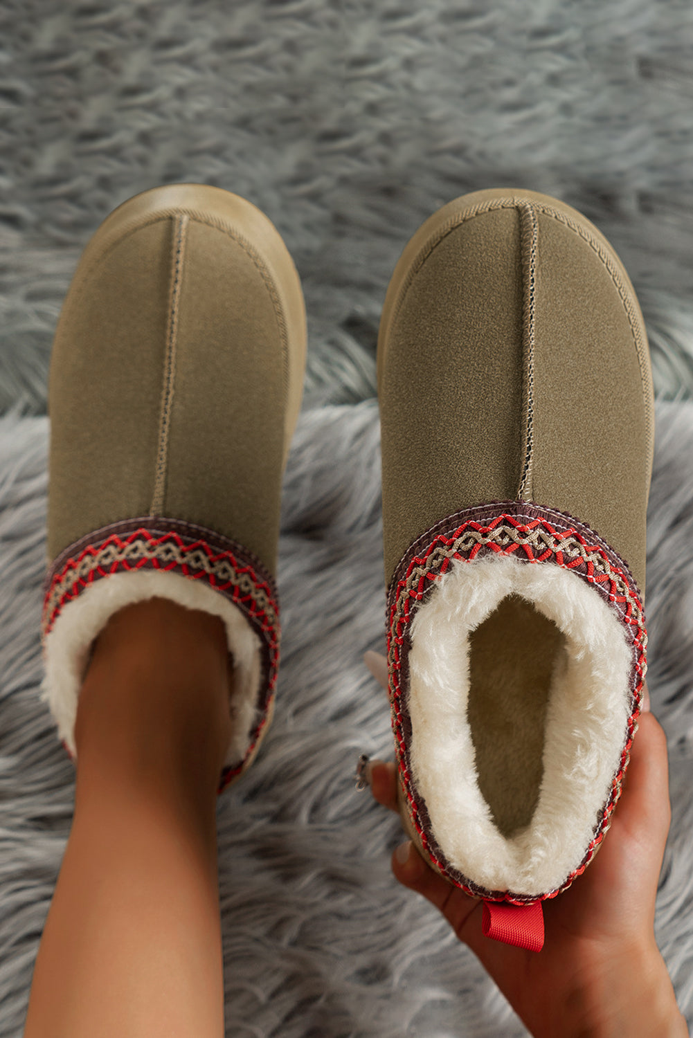 Faux Suede Platform Low-cut boots