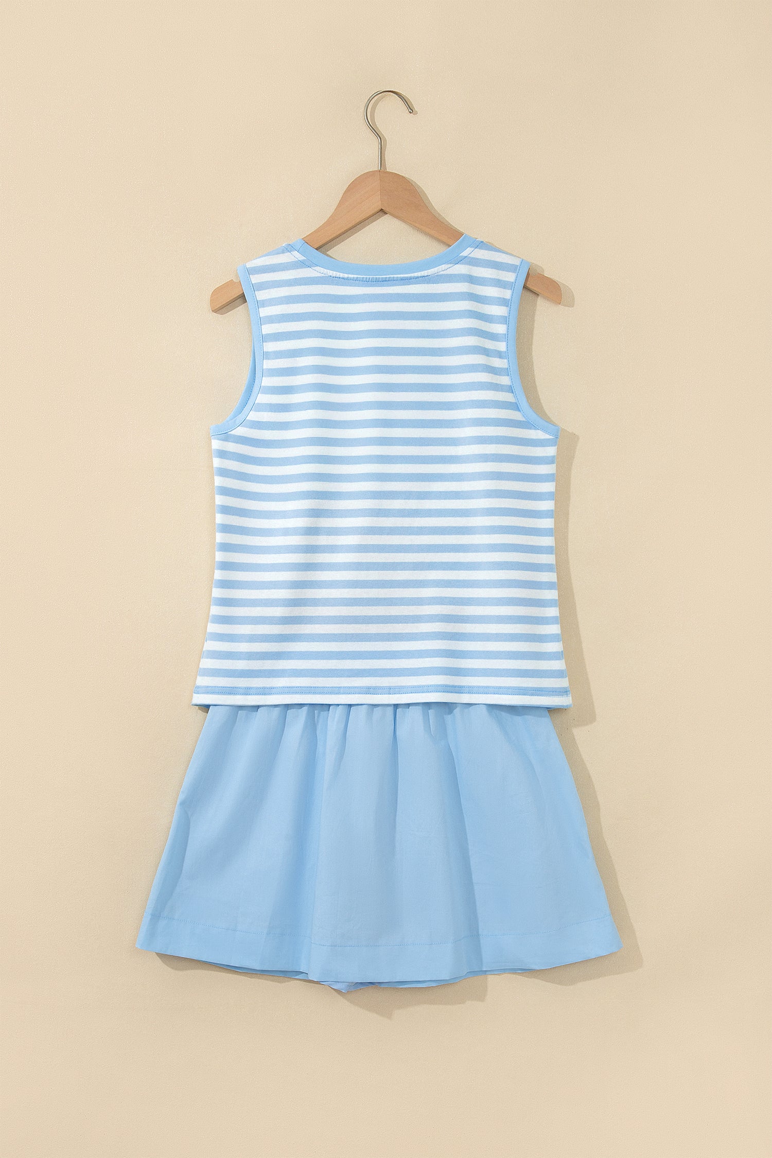 Sky Blue Stripe Tank & Mini Skort Set