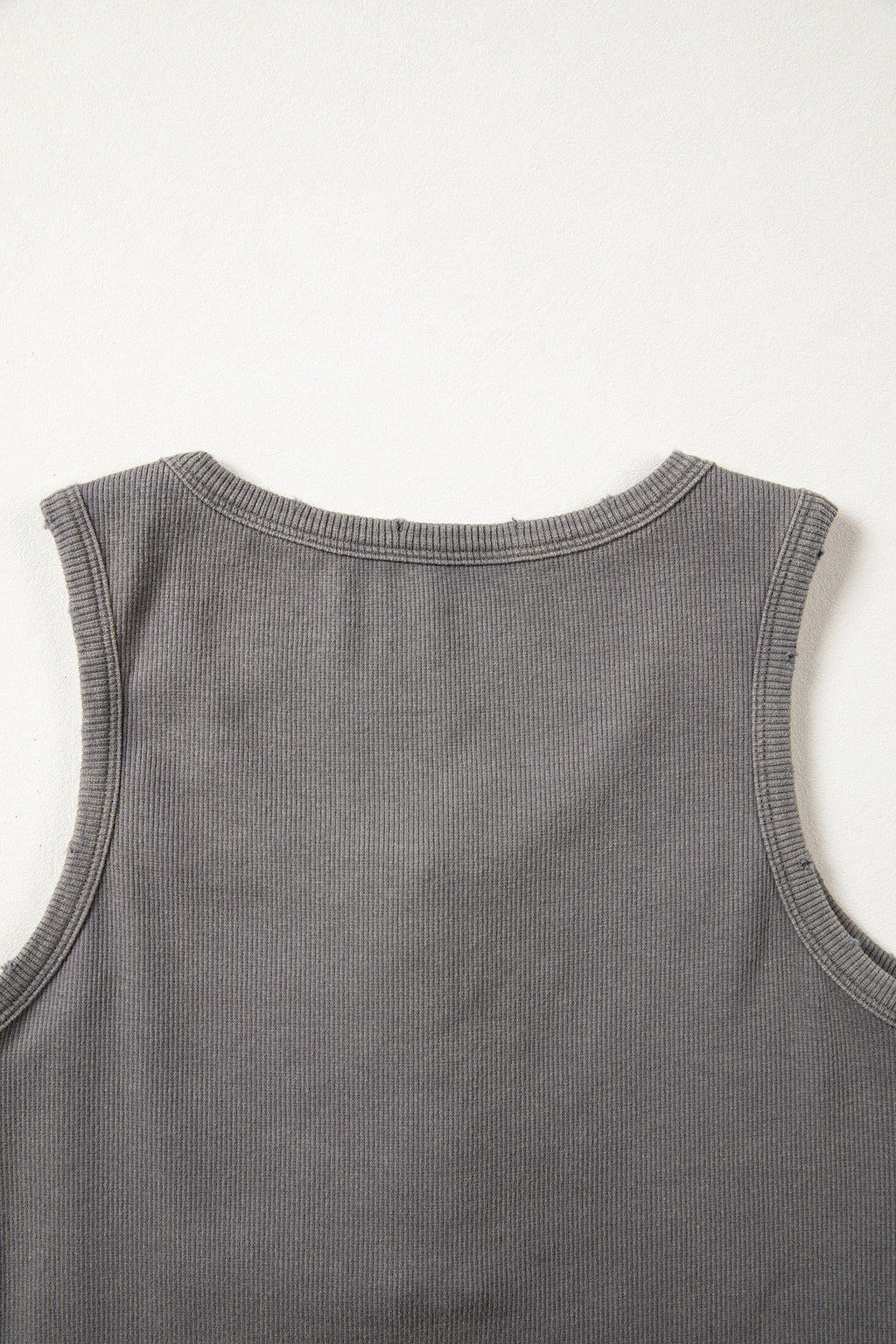 Distressed Mineral Wash Ribbed Tank