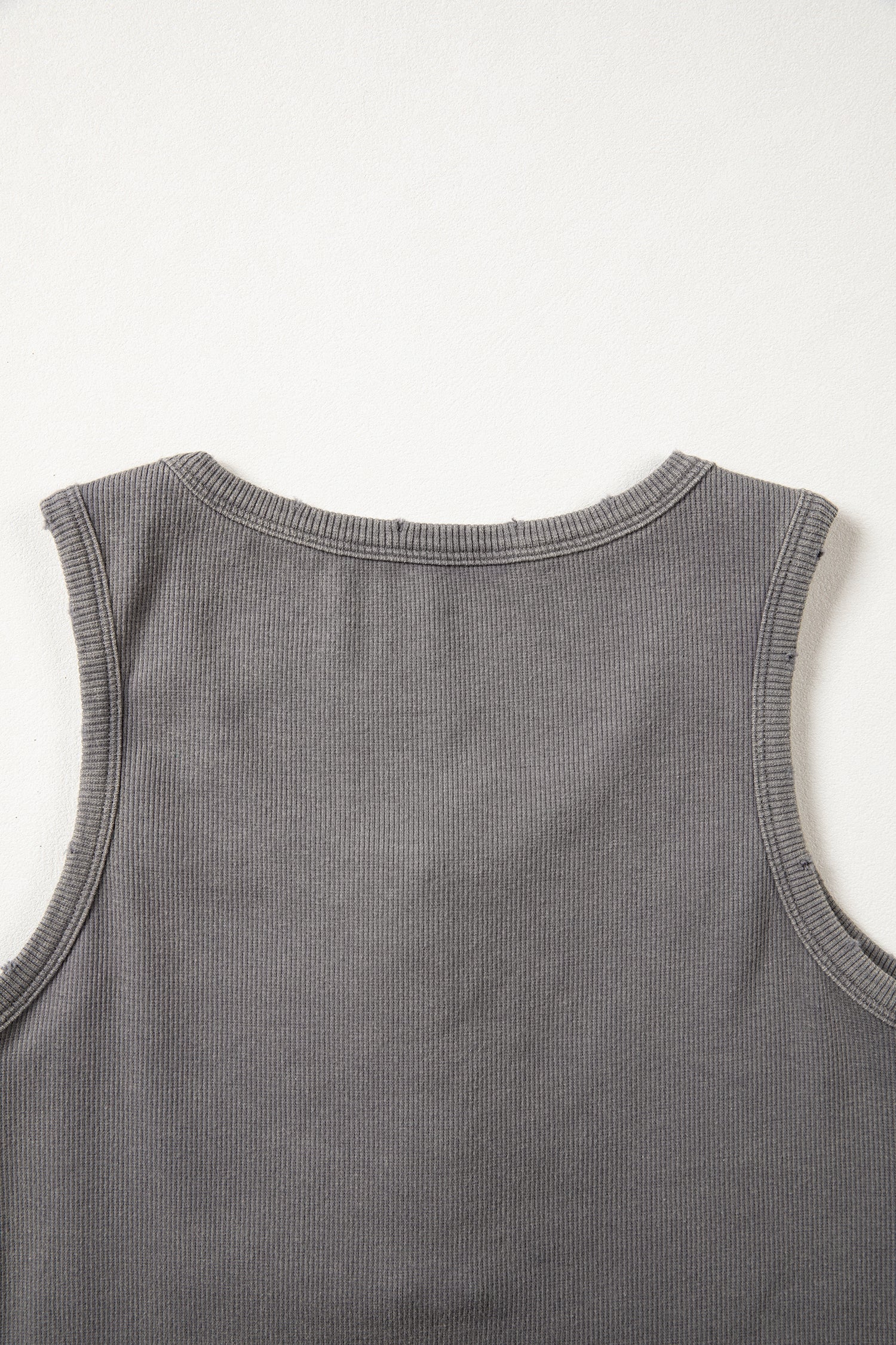 Distressed Mineral Wash Ribbed Tank