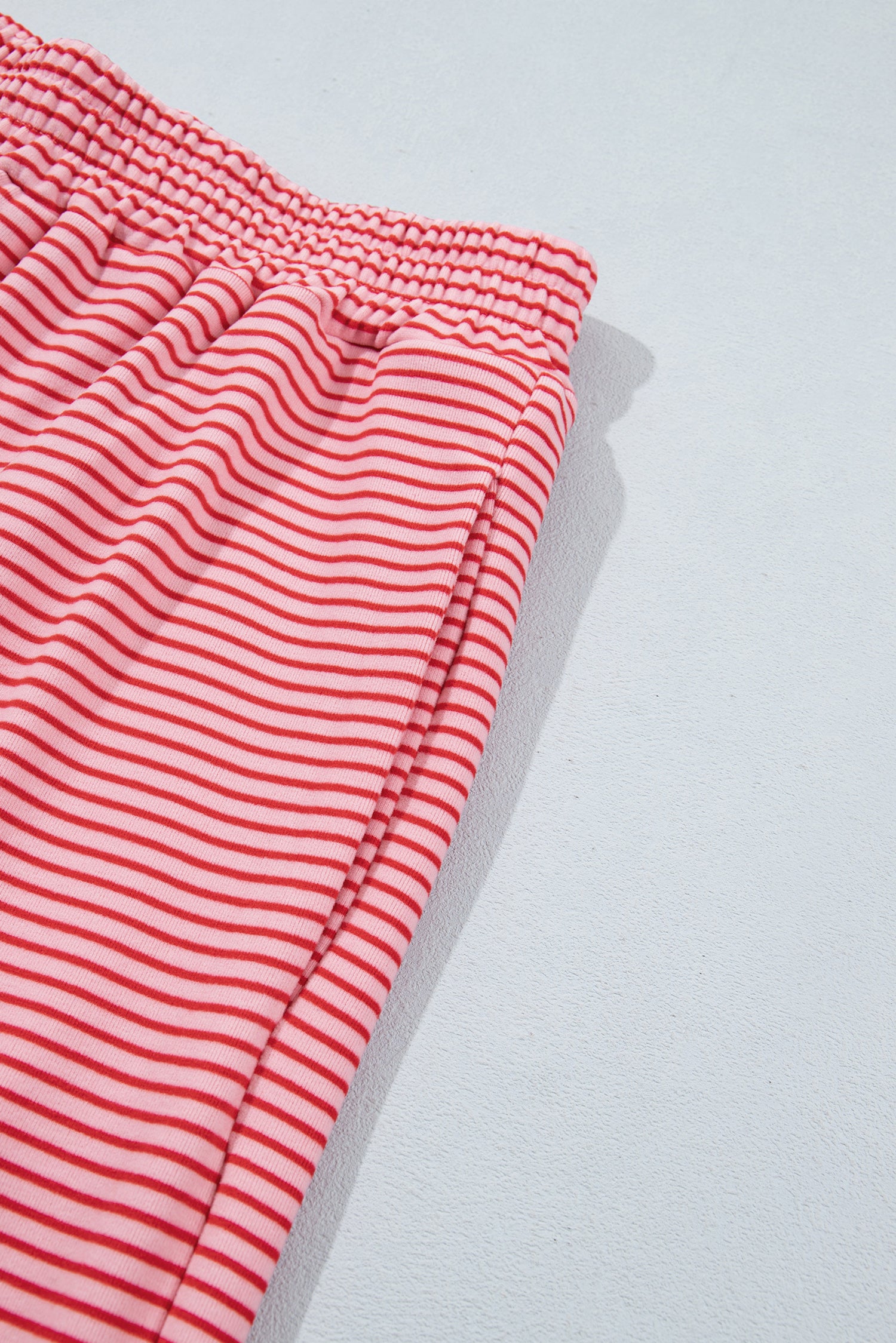 Striped Drop Shoulder Long Sleeve Pant Set