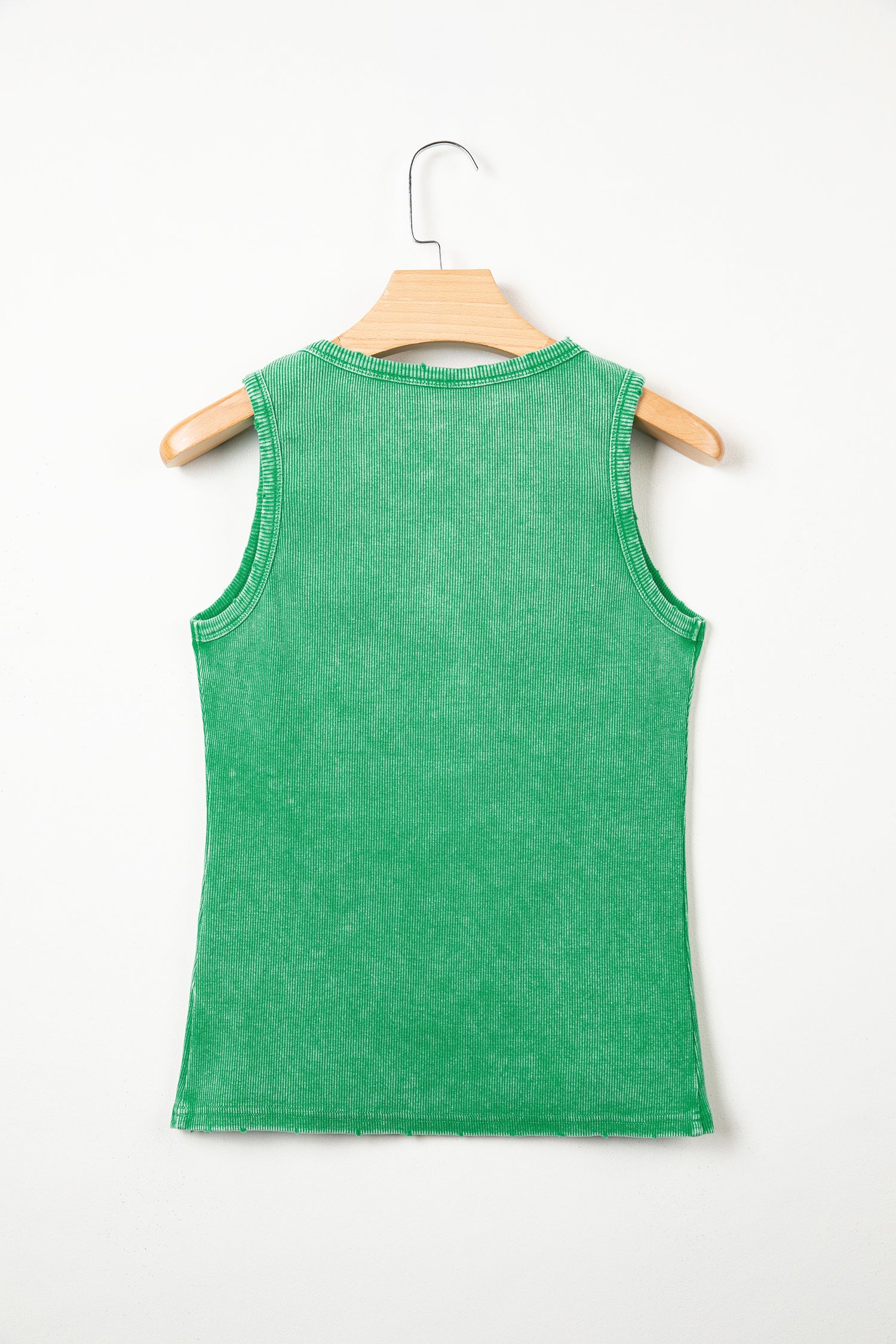 Distressed Mineral Wash Ribbed Tank