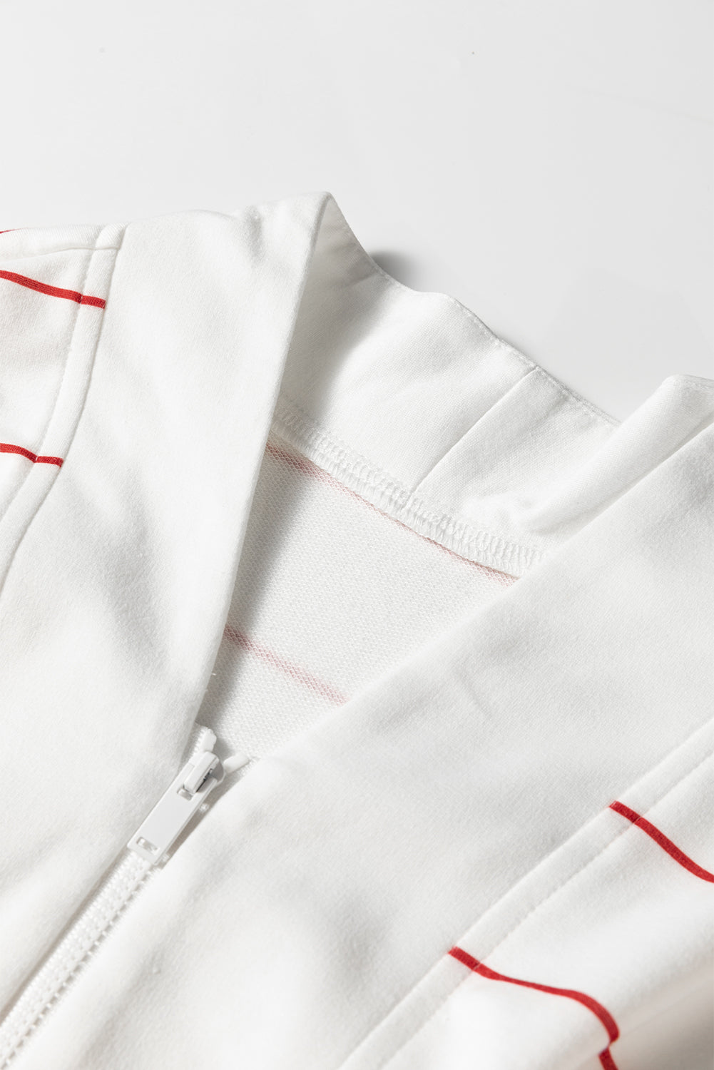 Red and White Stripe Quarter Zip