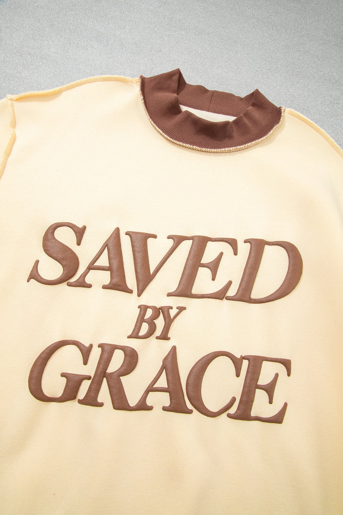 Saved By Grace Block Mock Neck Sweatshirt