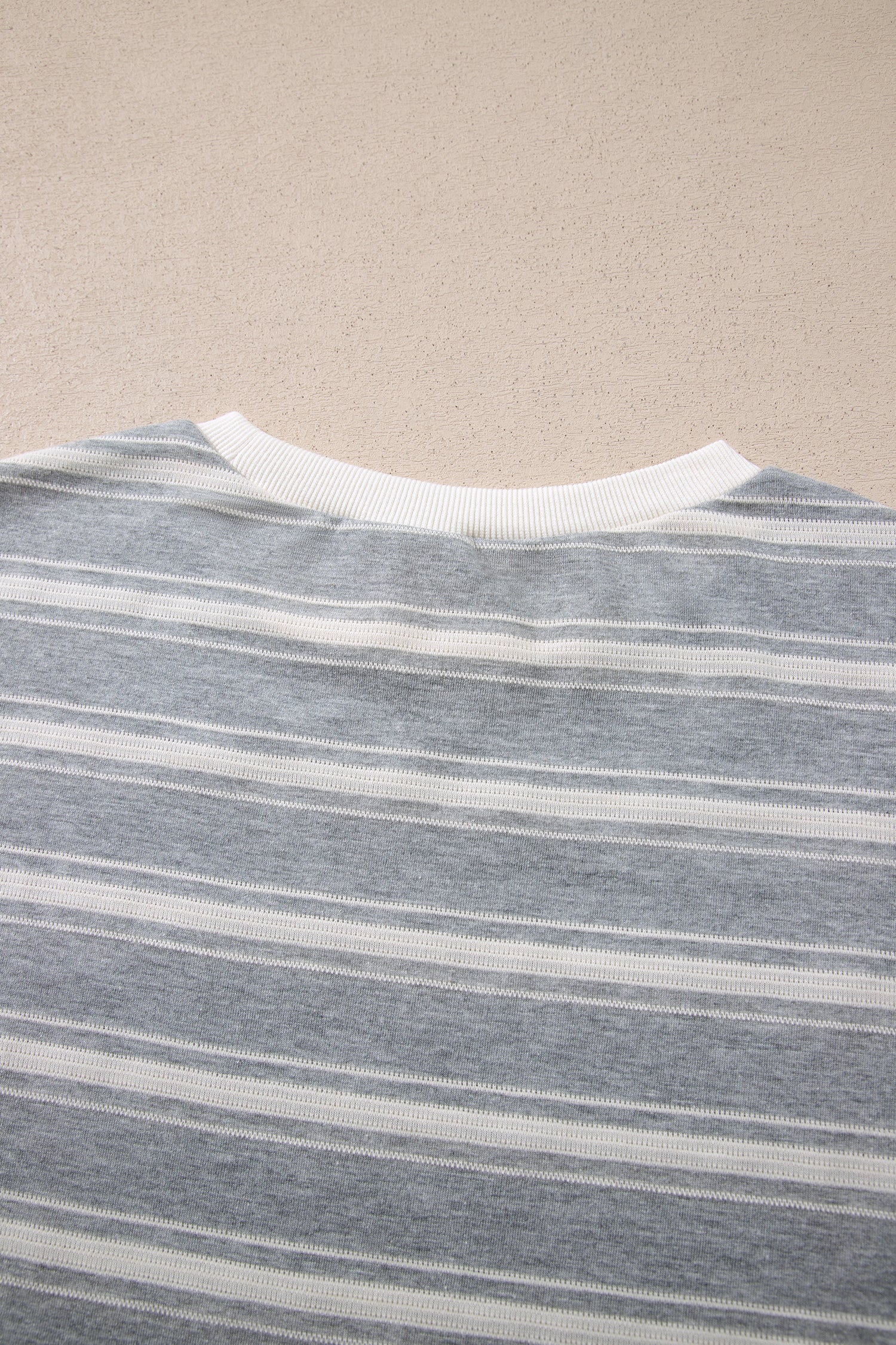 Gray Stripe Long Sleeve Relaxed Fit Shirt