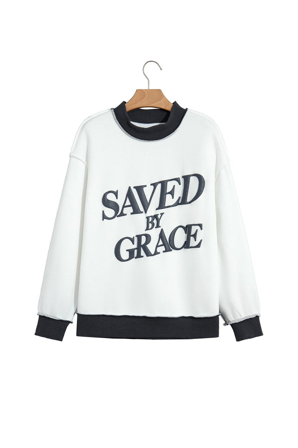 Saved By Grace Block Mock Neck Sweatshirt