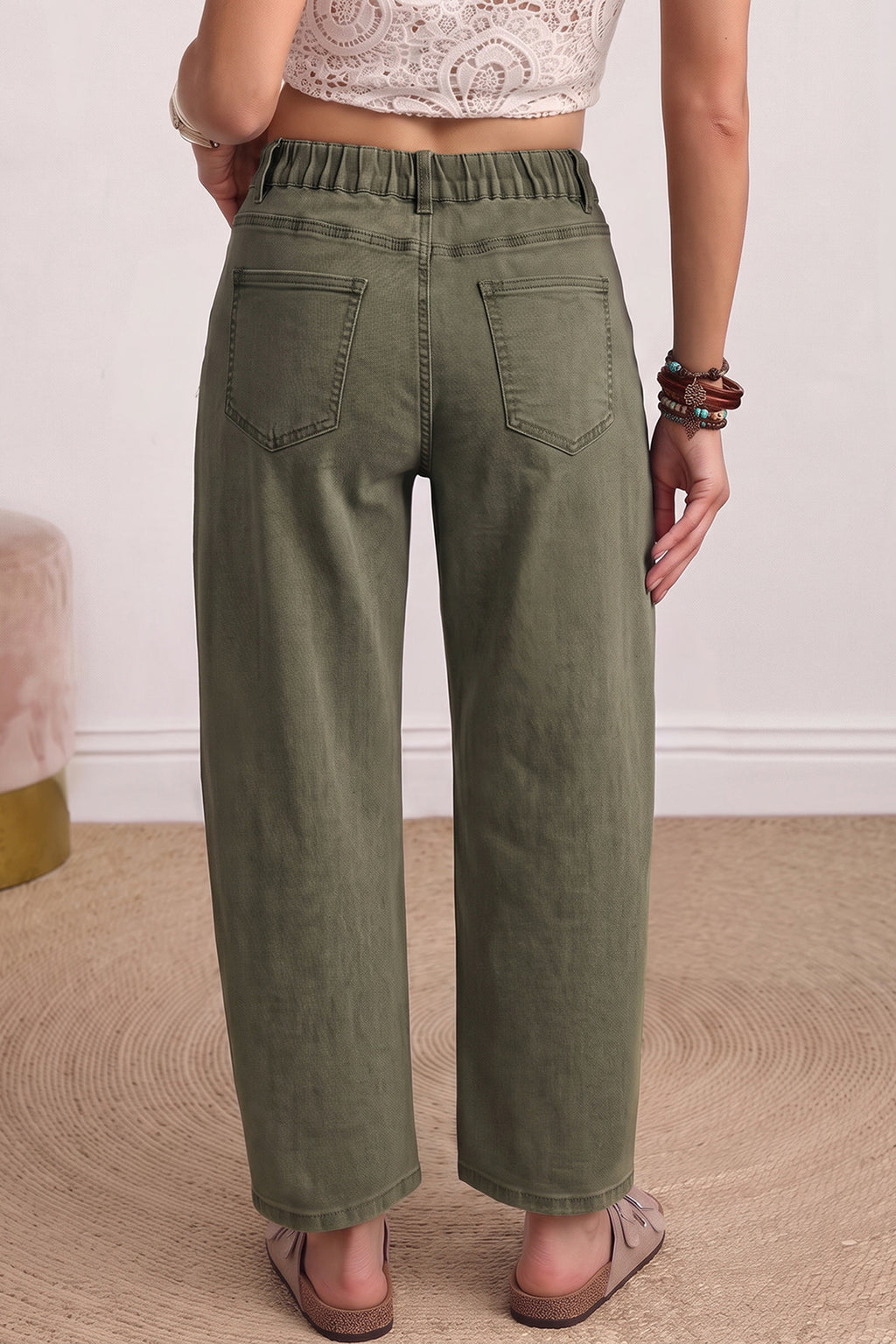 Ankle-length Barrel Jeans