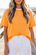 Stripe Contrast Loose Tee