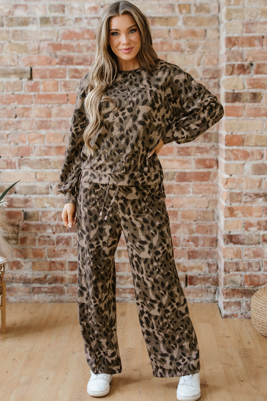 Leopard Print Two-Piece Set