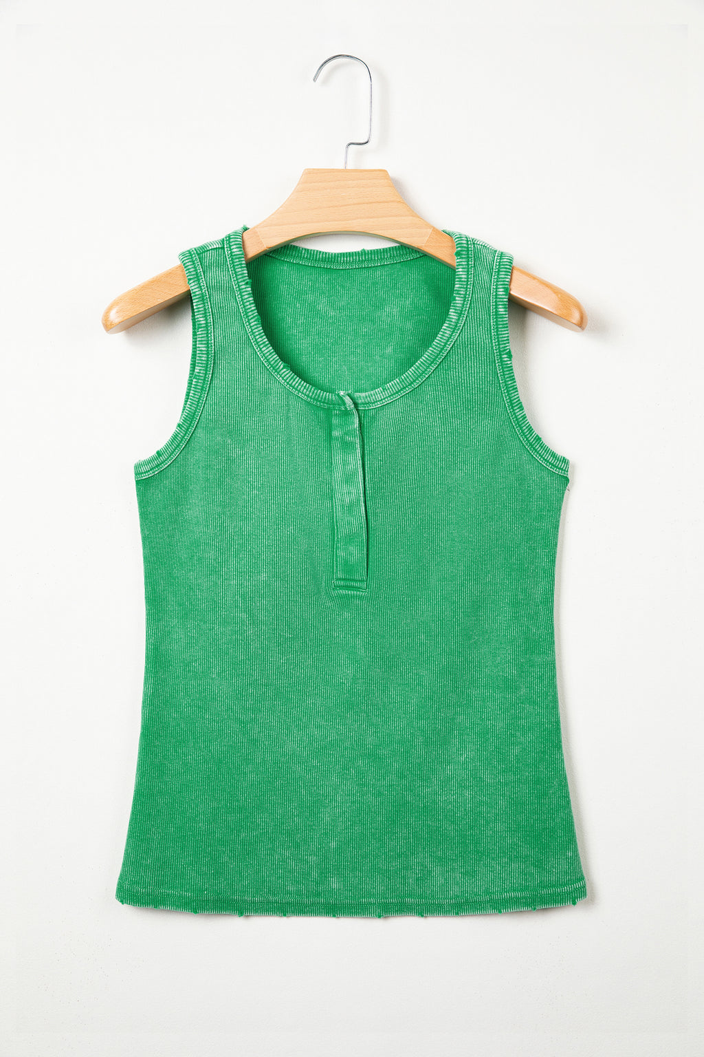 Distressed Mineral Wash Ribbed Tank