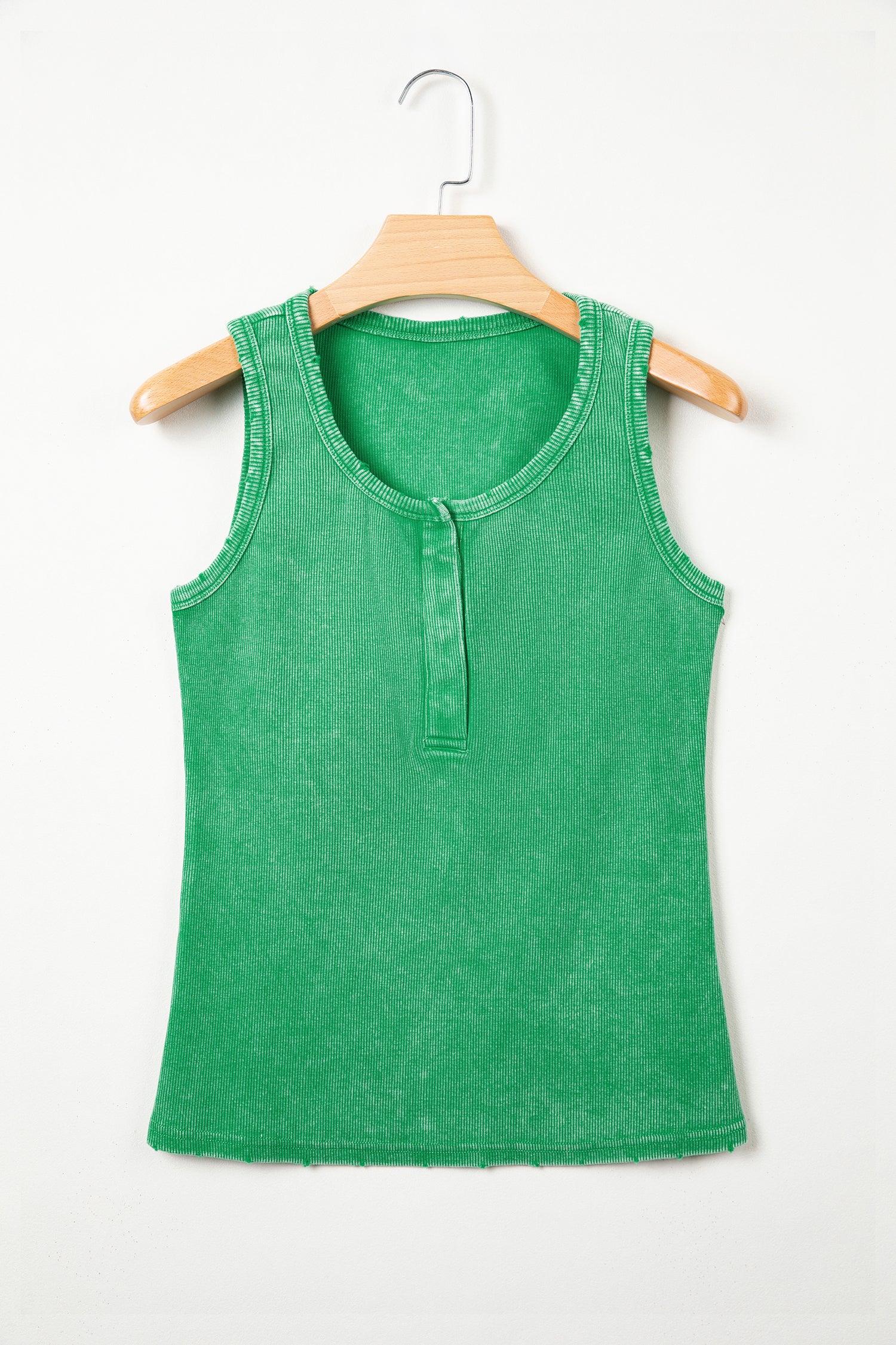 Distressed Mineral Wash Ribbed Tank