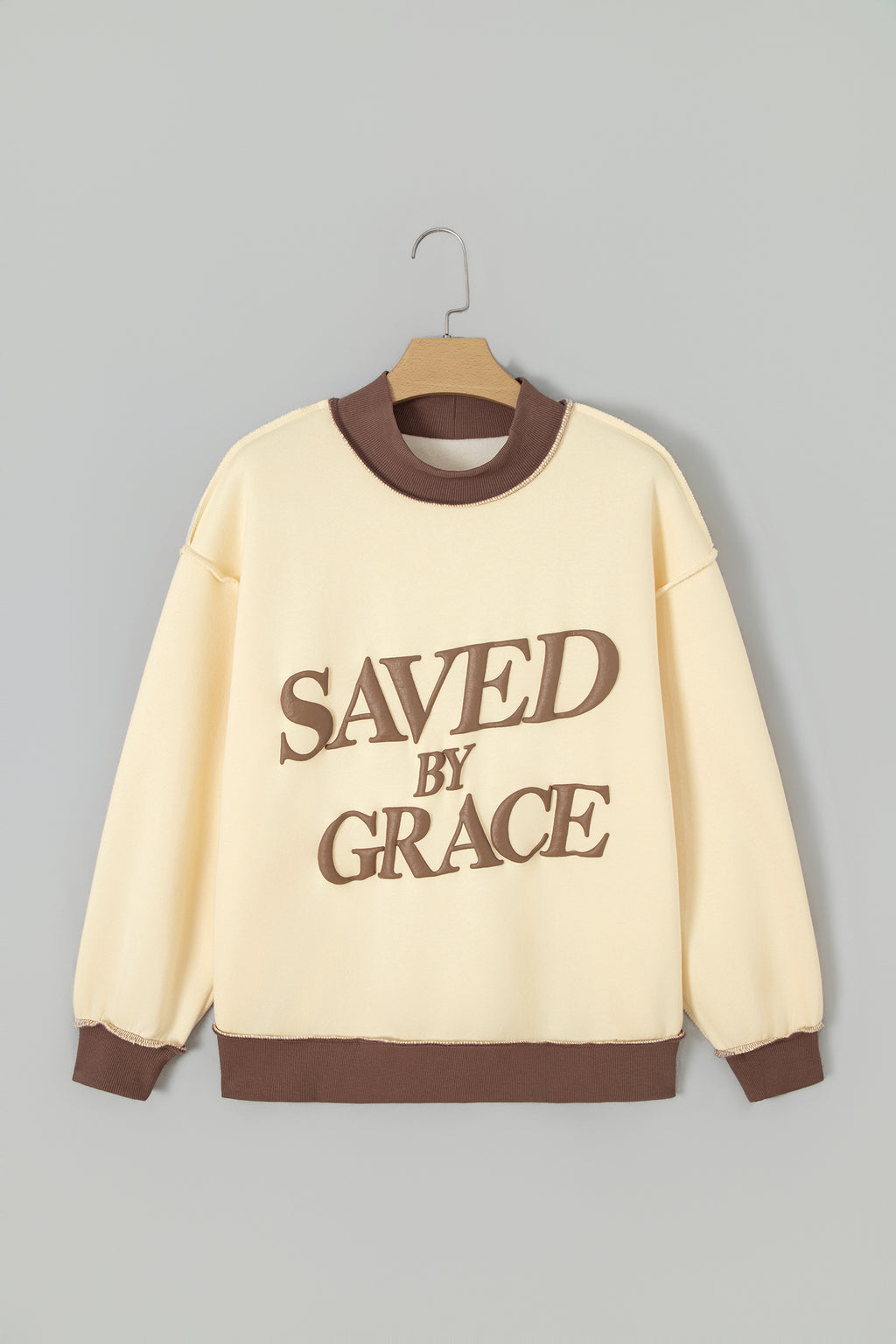 Saved By Grace Block Mock Neck Sweatshirt