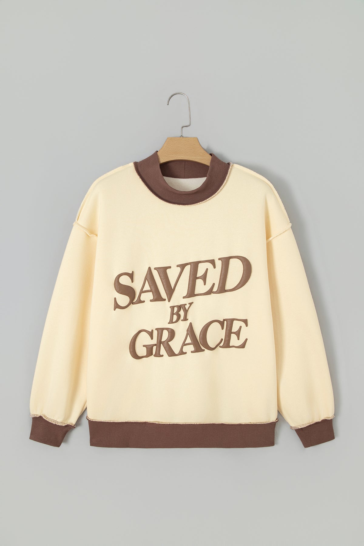 Saved By Grace Block Mock Neck Sweatshirt