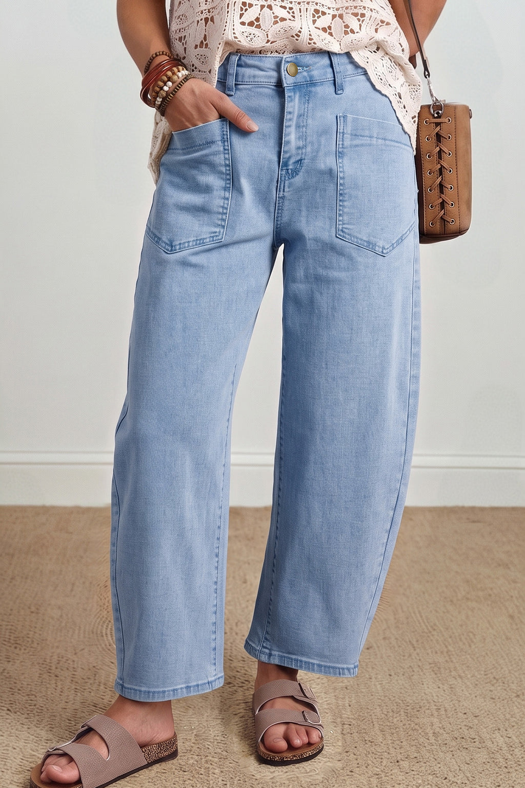 Ankle-length Barrel Jeans