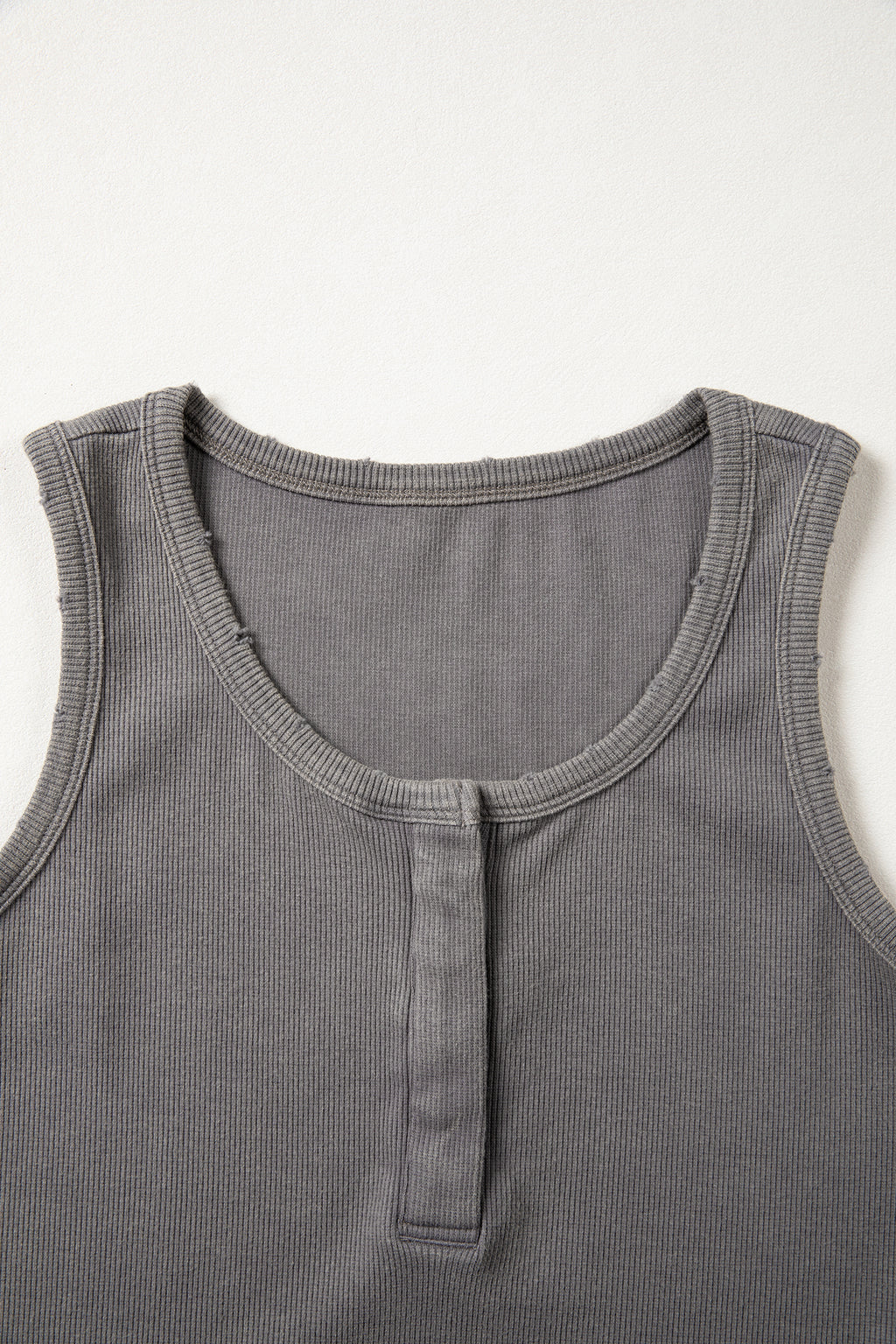 Distressed Mineral Wash Ribbed Tank