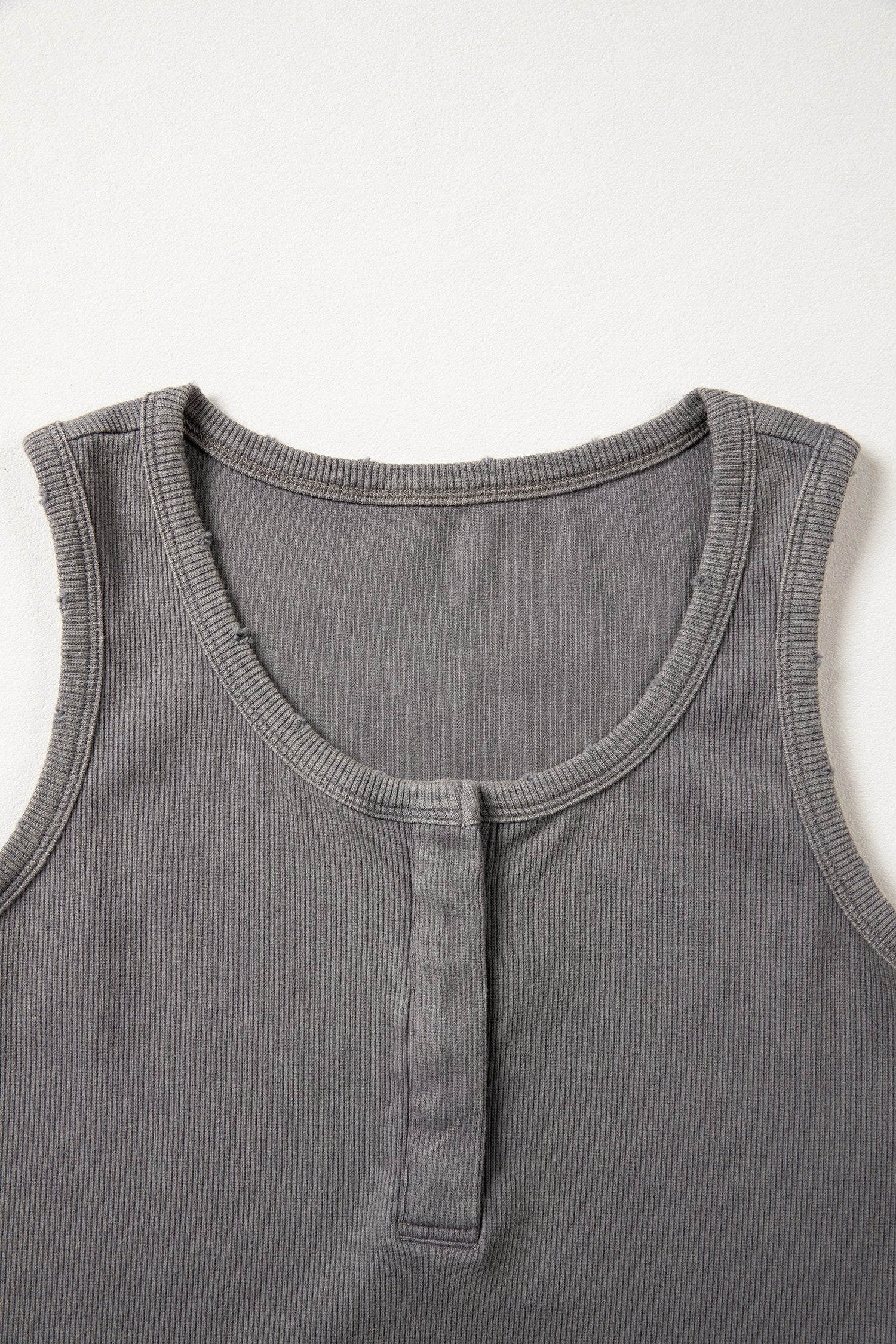 Distressed Mineral Wash Ribbed Tank