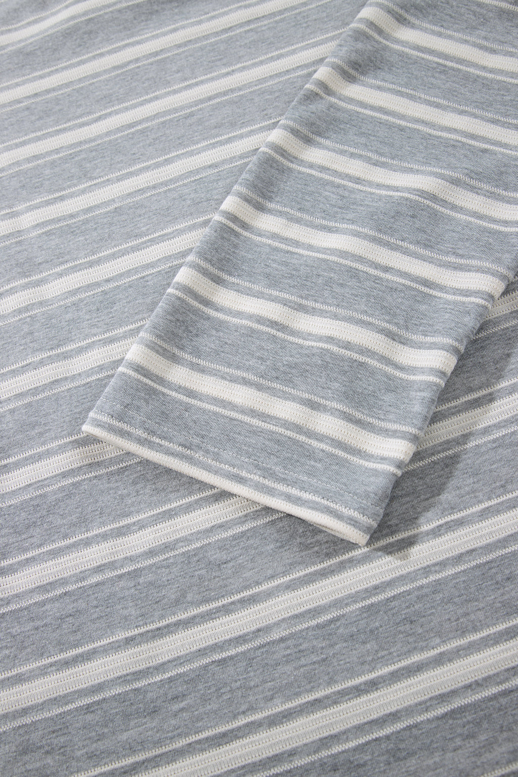 Gray Stripe Long Sleeve Relaxed Fit Shirt