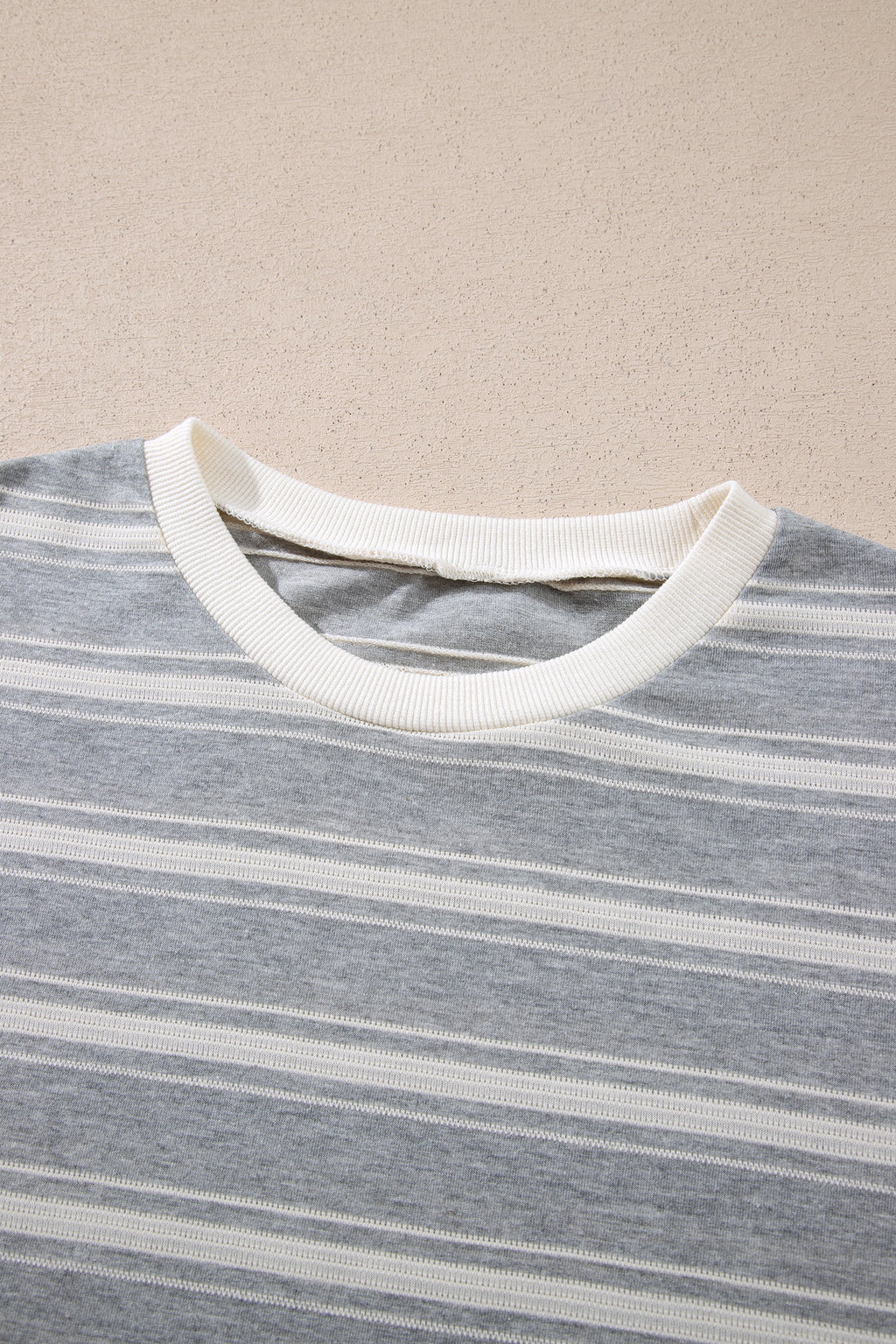 Gray Stripe Long Sleeve Relaxed Fit Shirt
