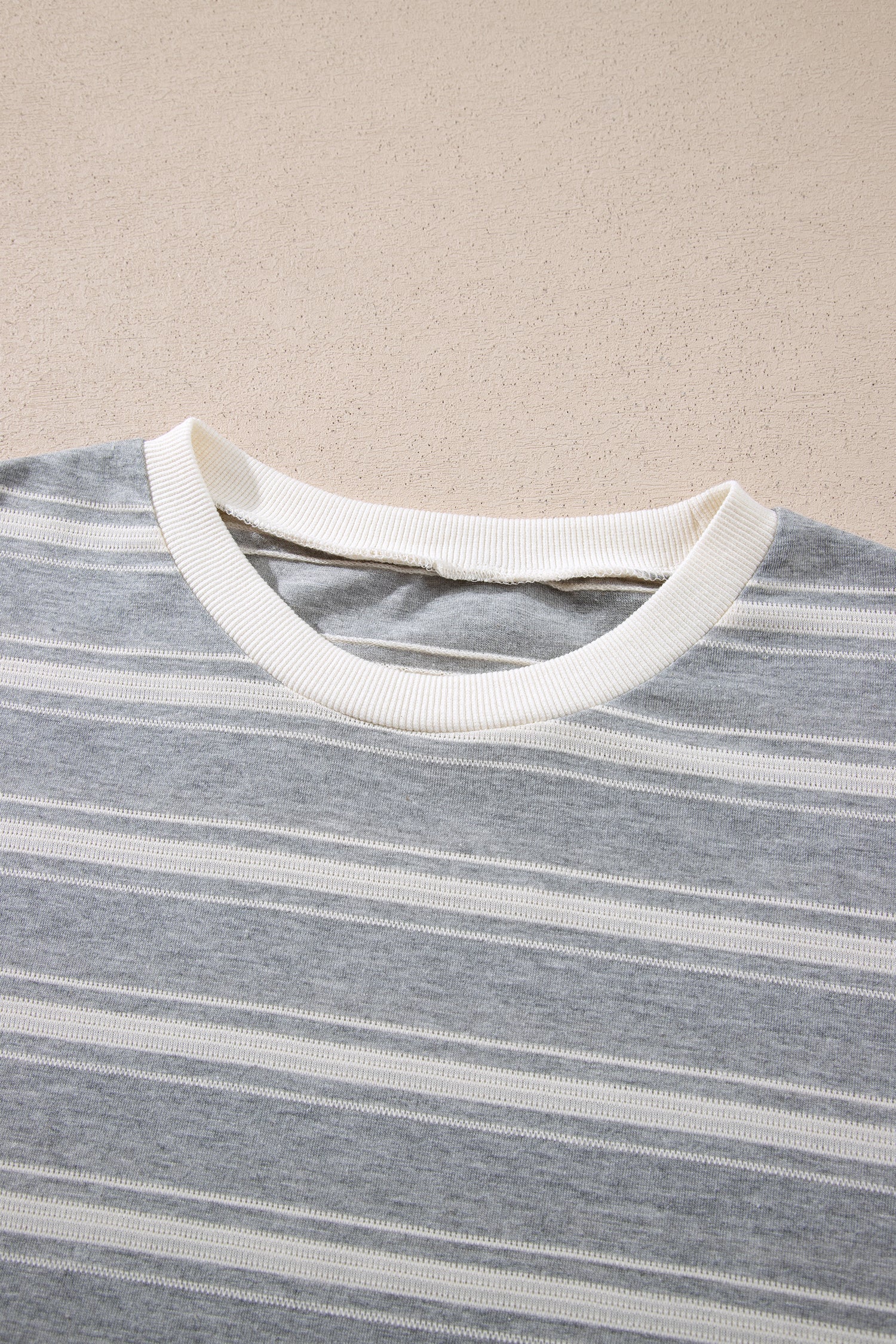 Gray Stripe Long Sleeve Relaxed Fit Shirt