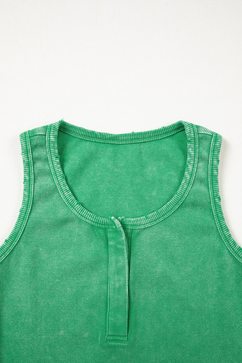 Distressed Mineral Wash Ribbed Tank