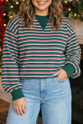 Green Stripe Striped Long Sleeve