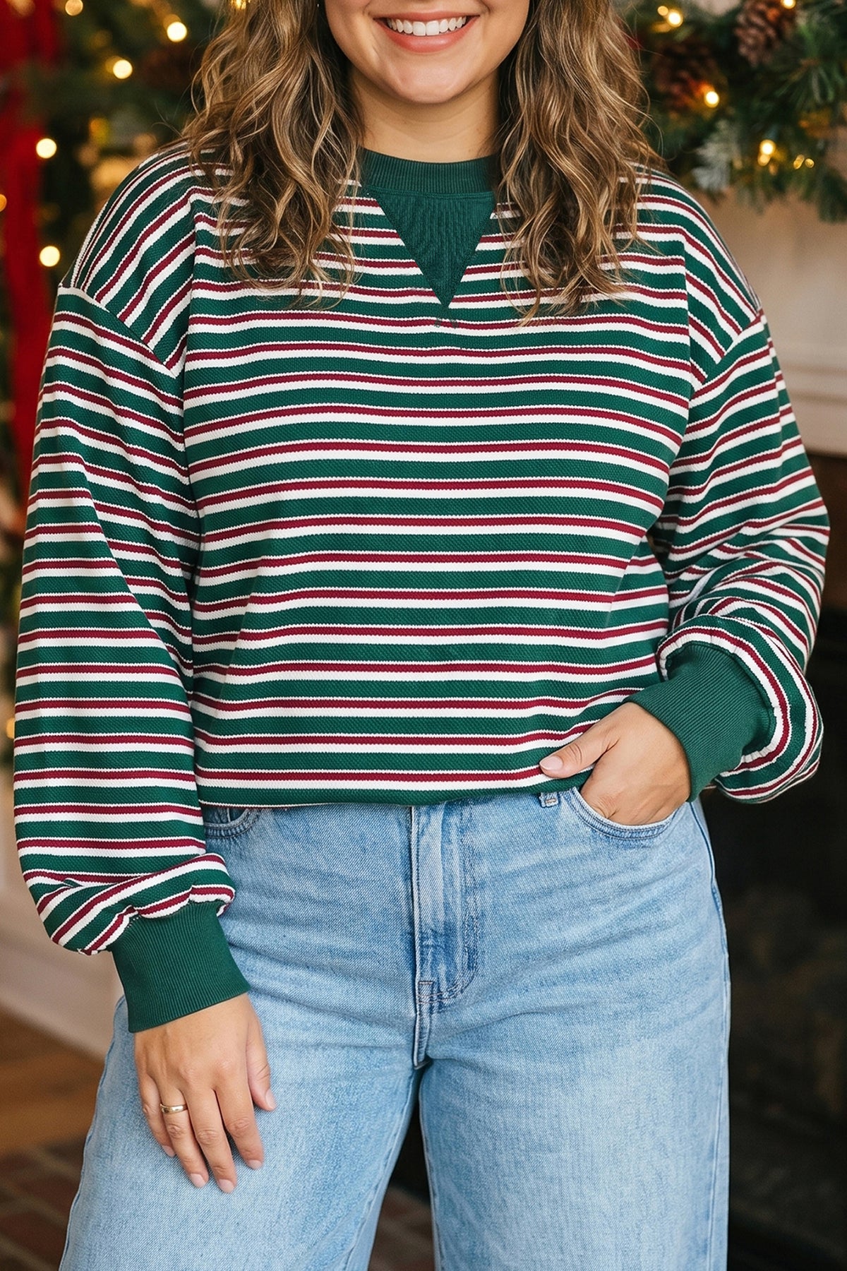 Green Stripe Striped Long Sleeve