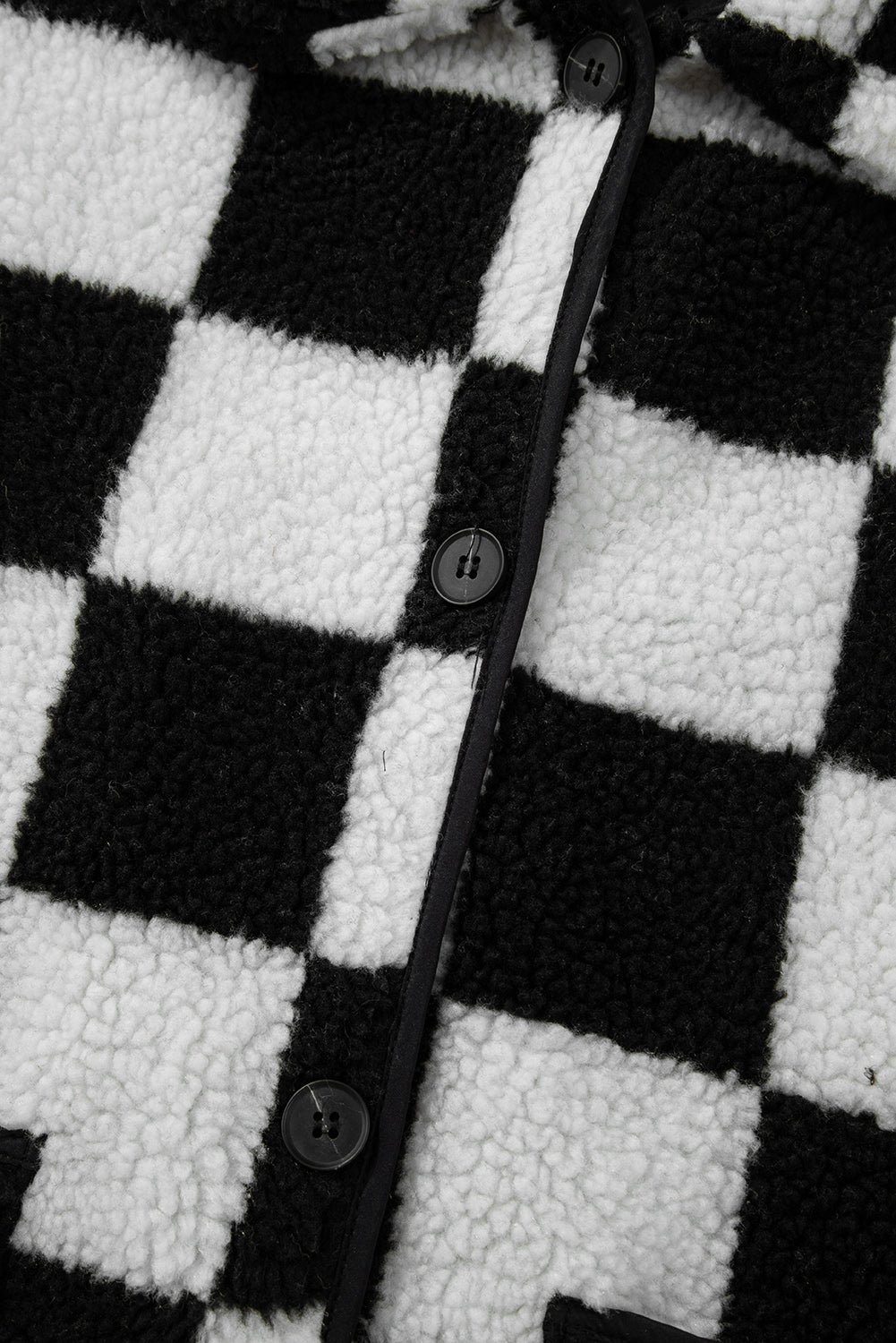 Black Checkered Fleece Jacket