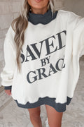 Saved By Grace Block Mock Neck Sweatshirt