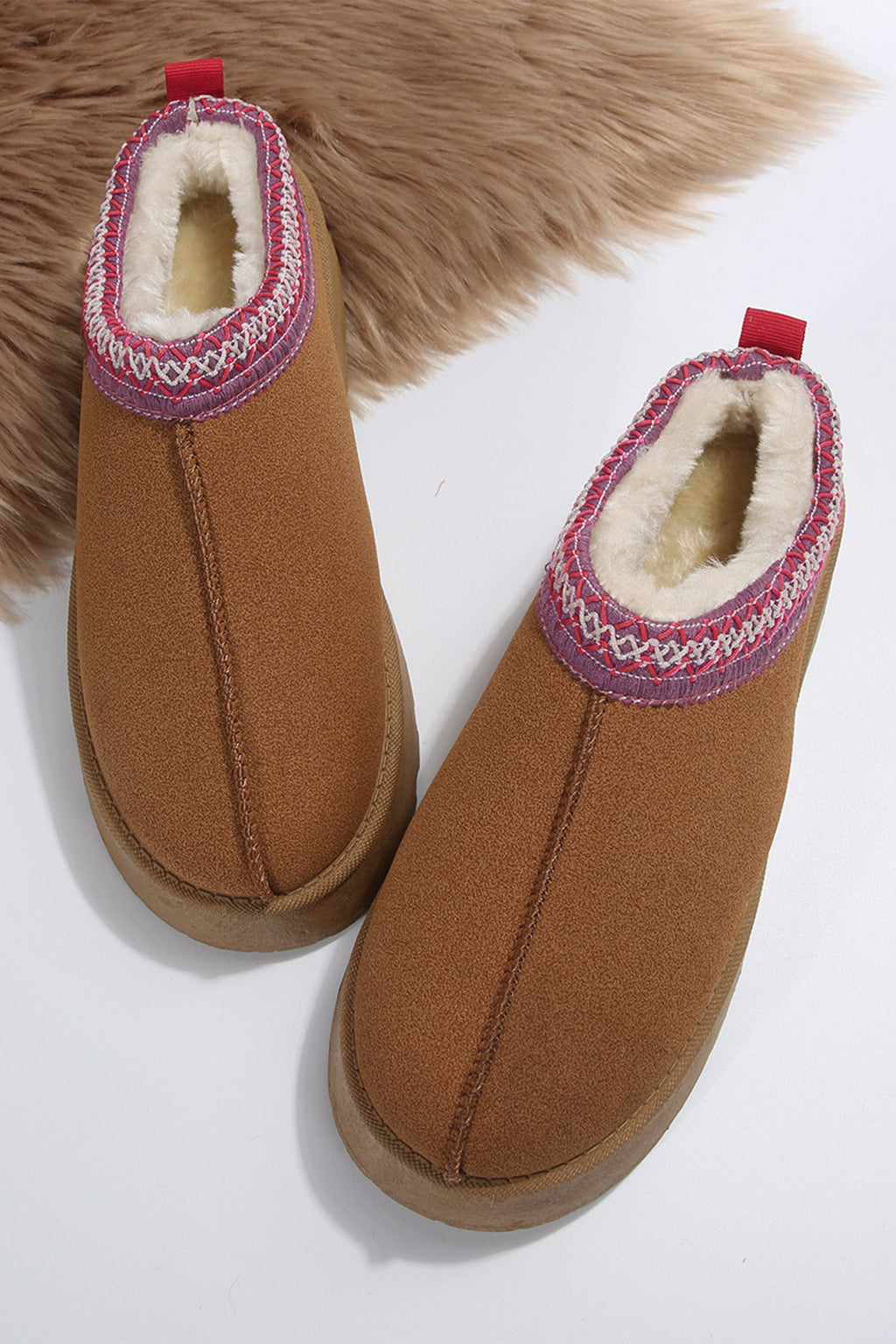 Faux Suede Platform Low-cut boots