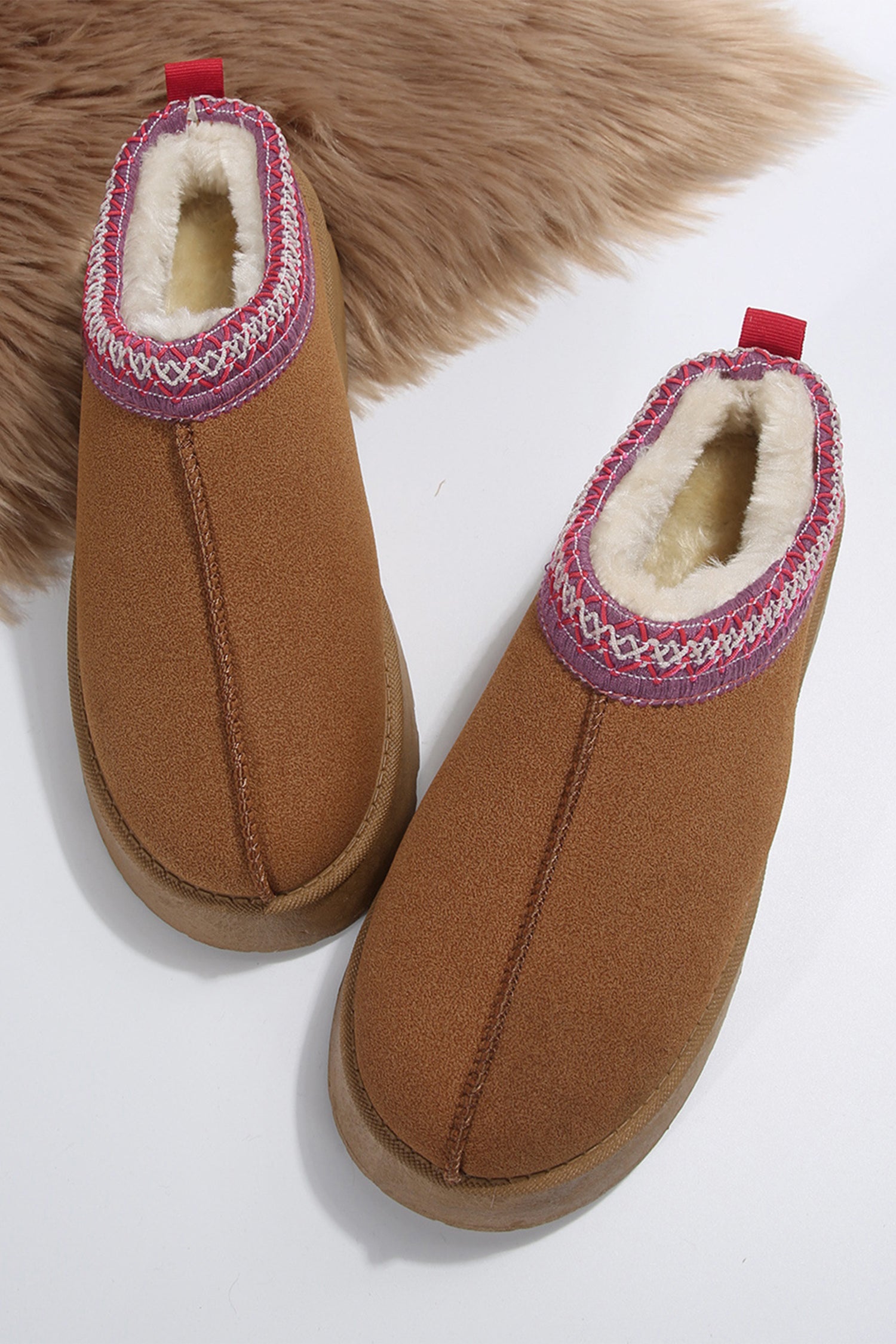 Faux Suede Platform Low-cut boots