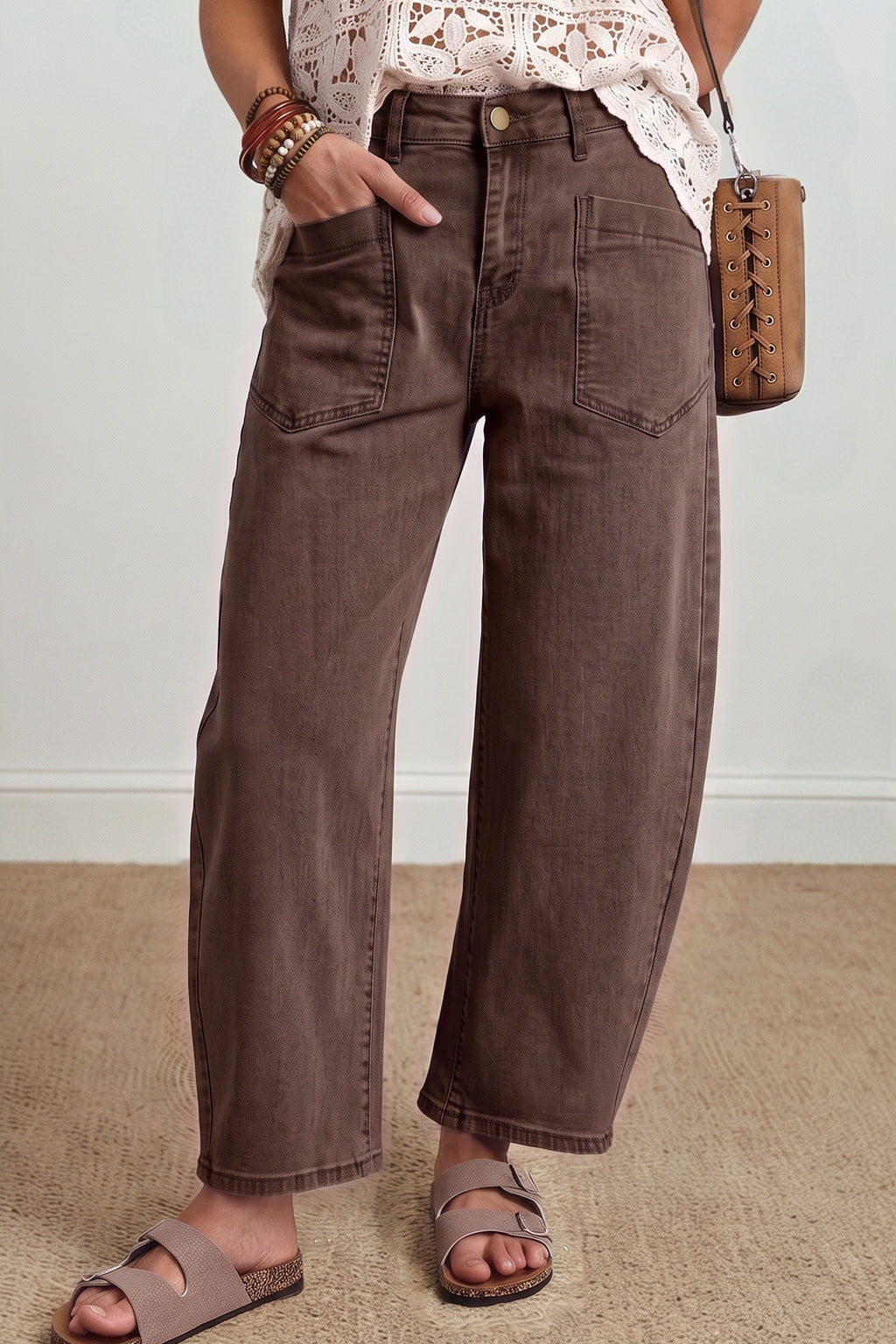 Ankle-length Barrel Jeans