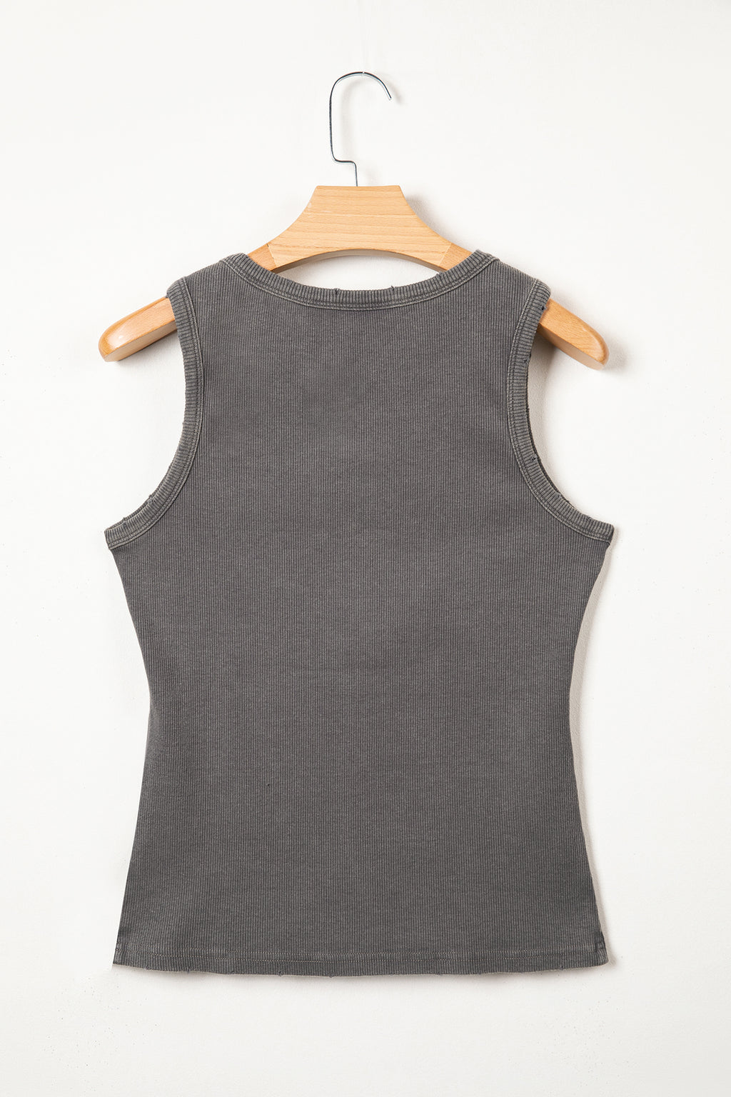 Distressed Mineral Wash Ribbed Tank
