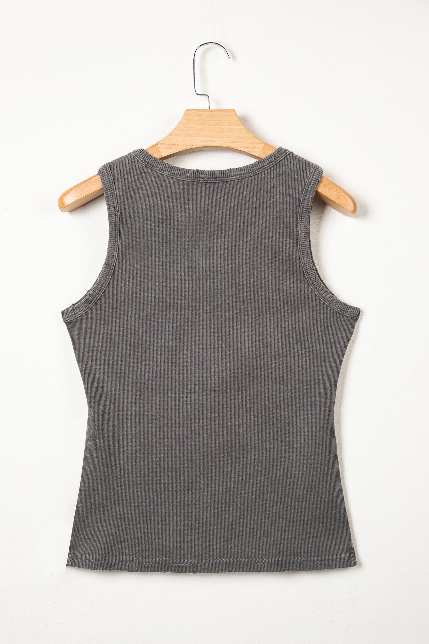 Distressed Mineral Wash Ribbed Tank