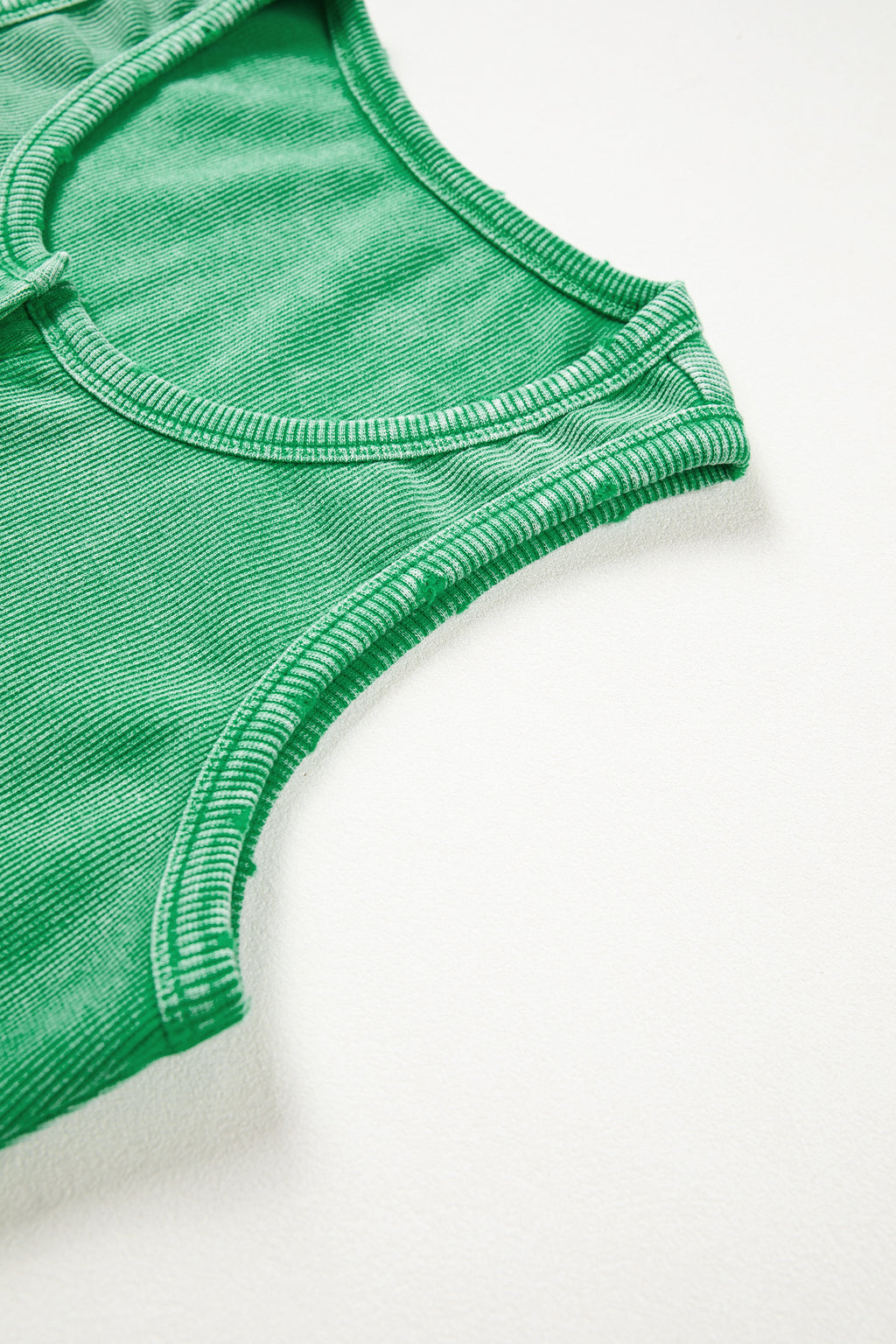 Distressed Mineral Wash Ribbed Tank