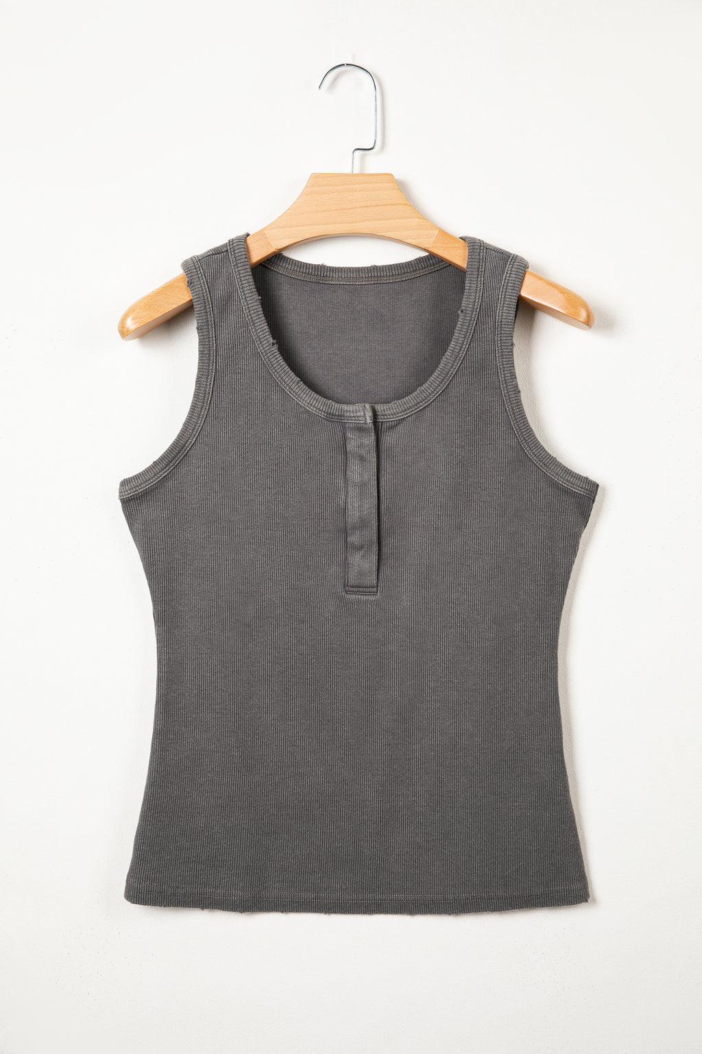 Distressed Mineral Wash Ribbed Tank