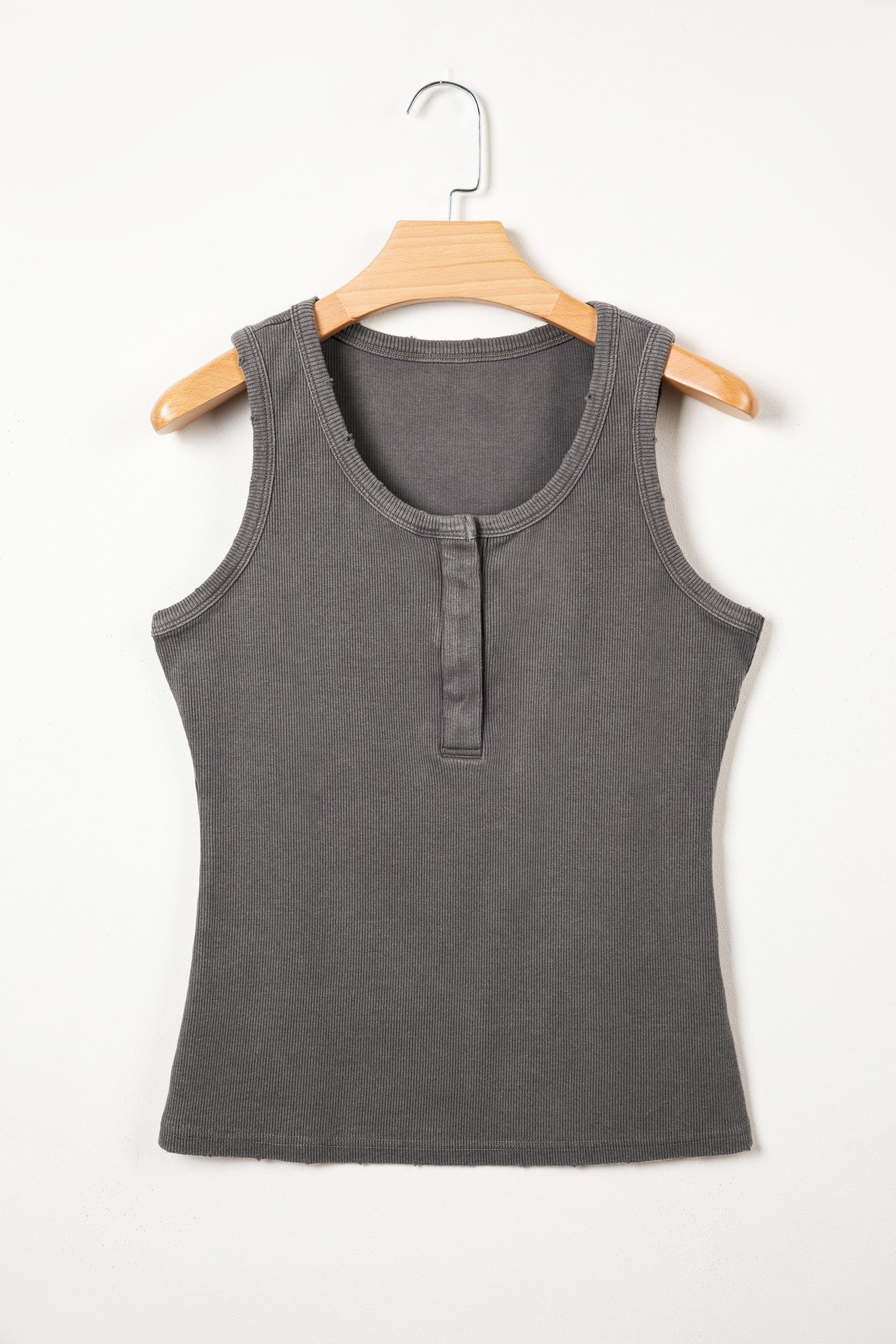Distressed Mineral Wash Ribbed Tank