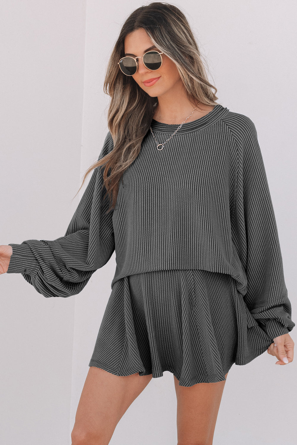 Corded Top and Mini Skort Set