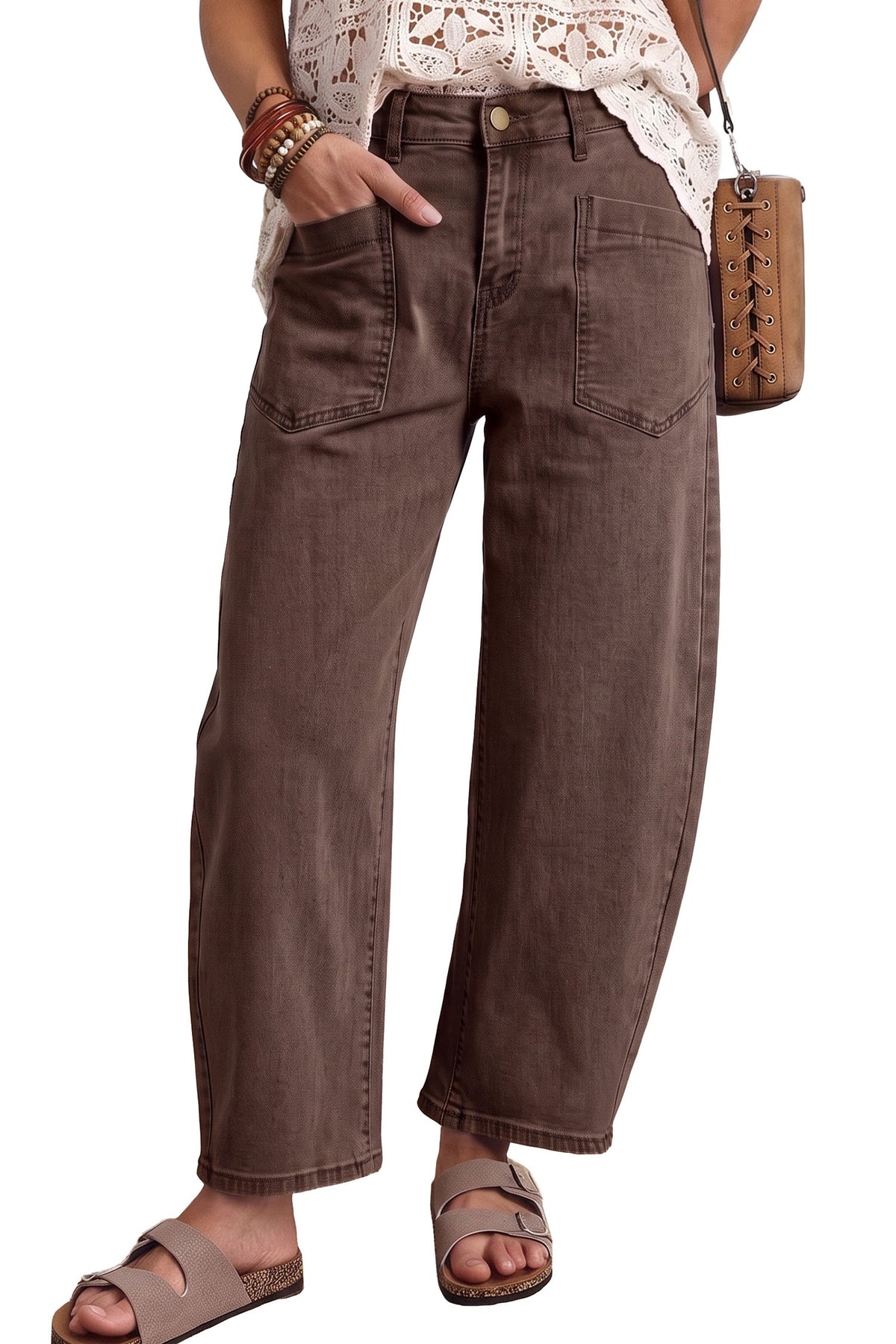 Ankle-length Barrel Jeans