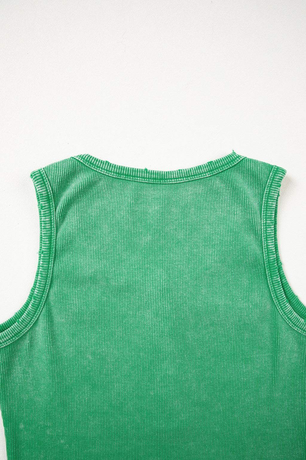 Distressed Mineral Wash Ribbed Tank