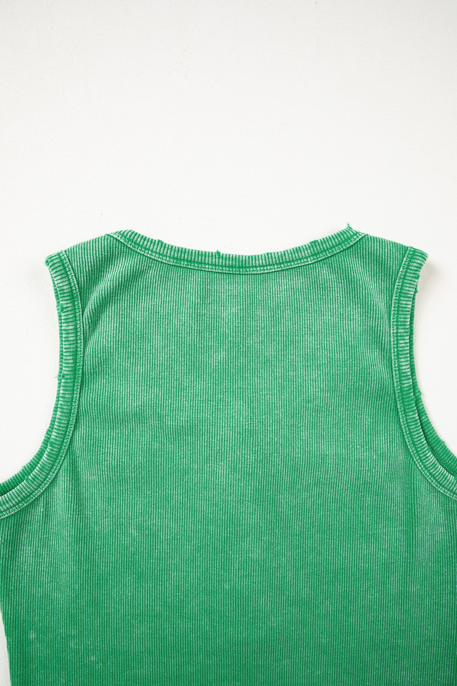 Distressed Mineral Wash Ribbed Tank