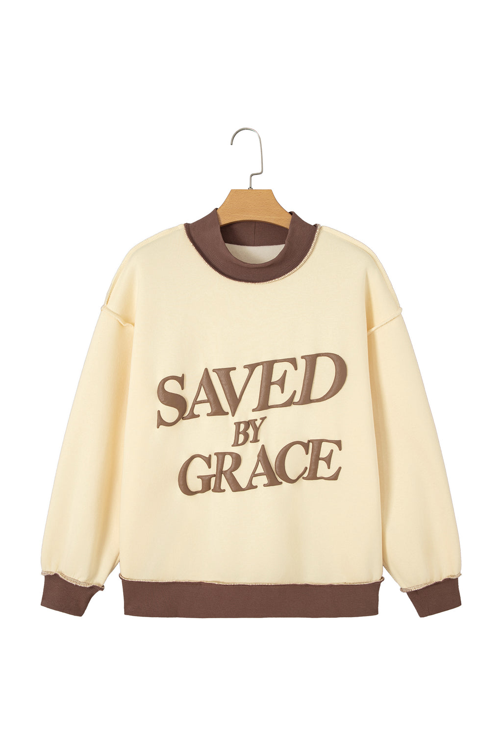 Saved By Grace Block Mock Neck Sweatshirt