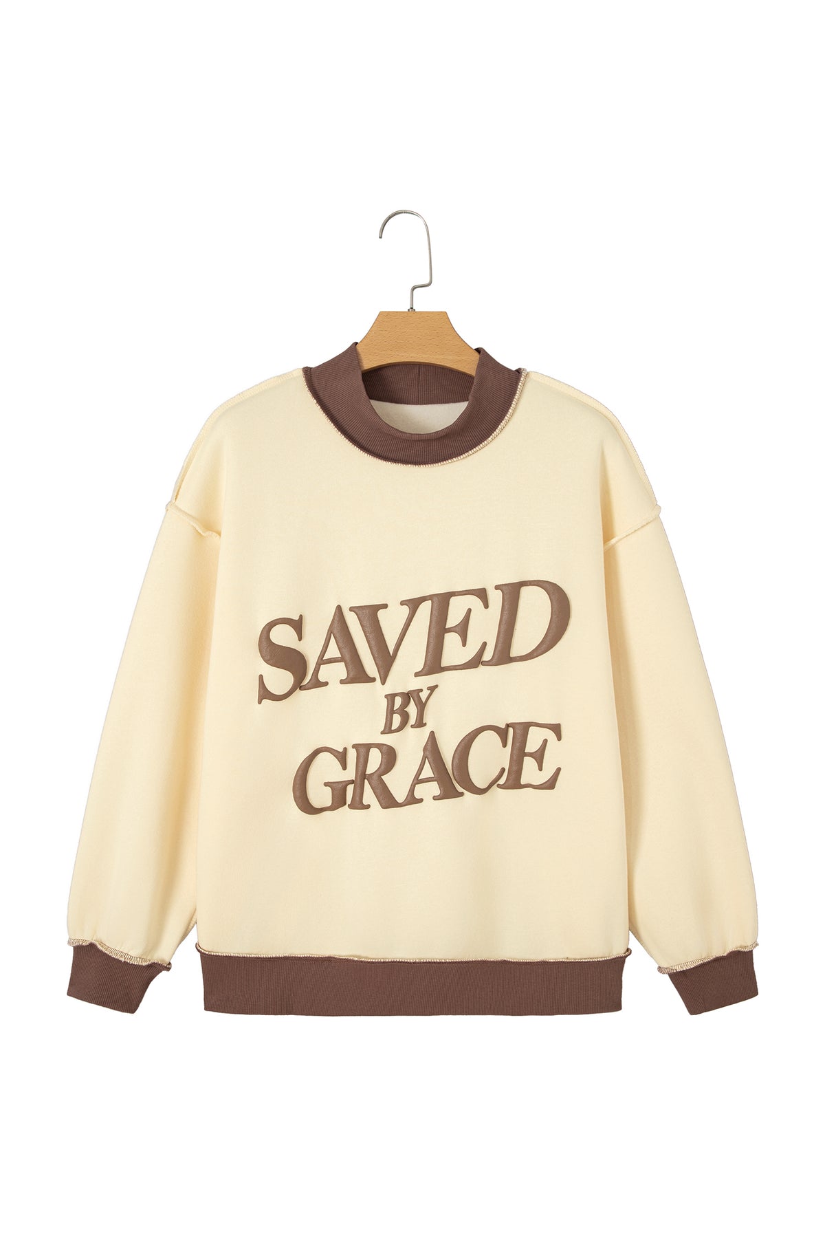 Saved By Grace Block Mock Neck Sweatshirt
