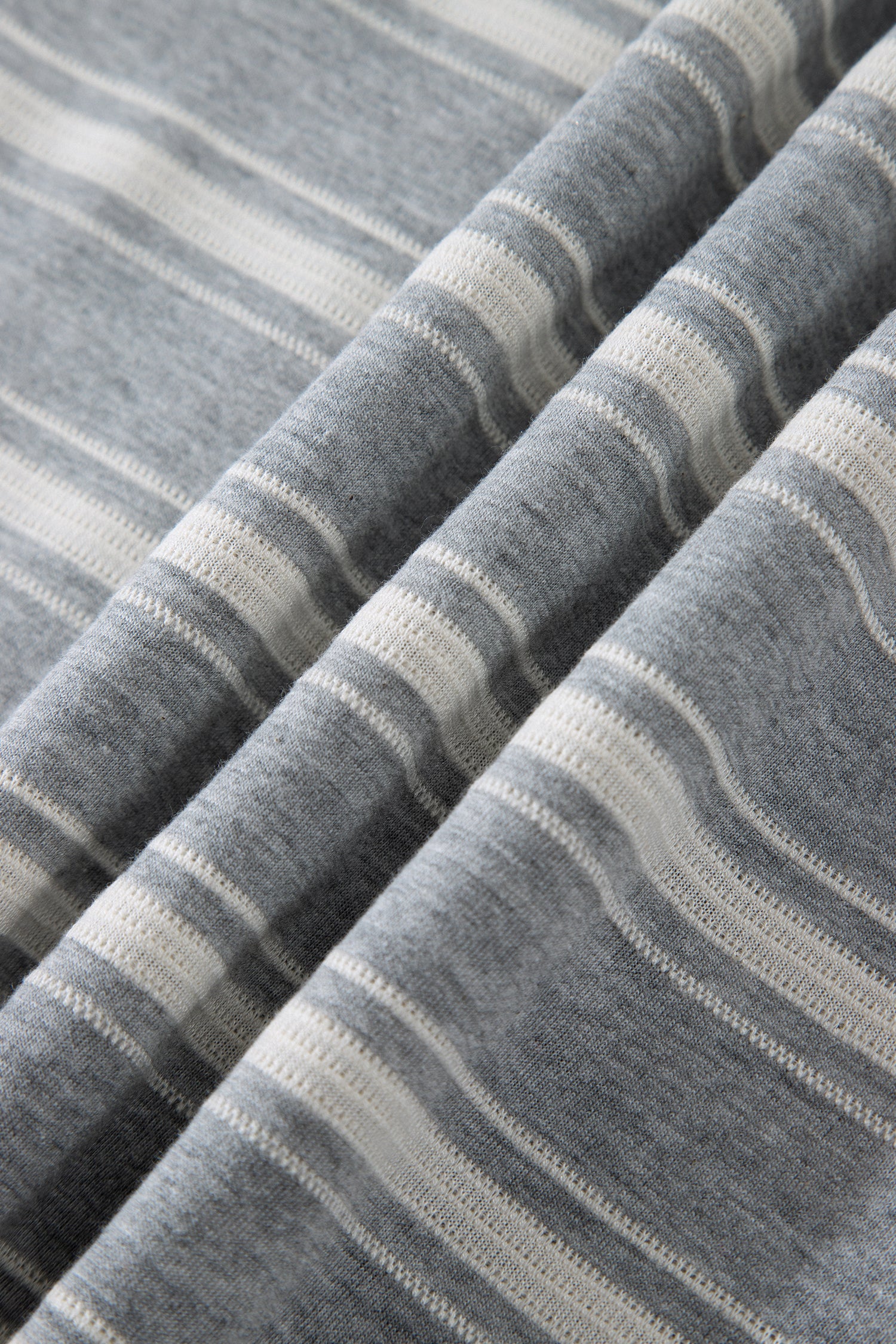 Gray Stripe Long Sleeve Relaxed Fit Shirt
